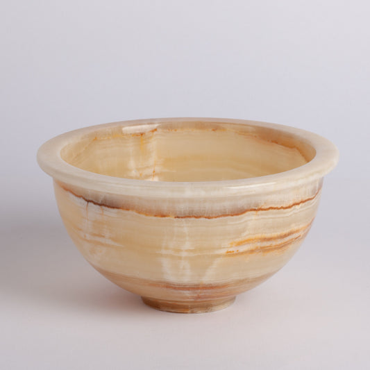 6.3" (16 cm) Yellow Alabaster Bowl / Hand Carved Onyx / Onyx Decoration / Alabaster Decoration / Natural Home Decoration / Natural Stone