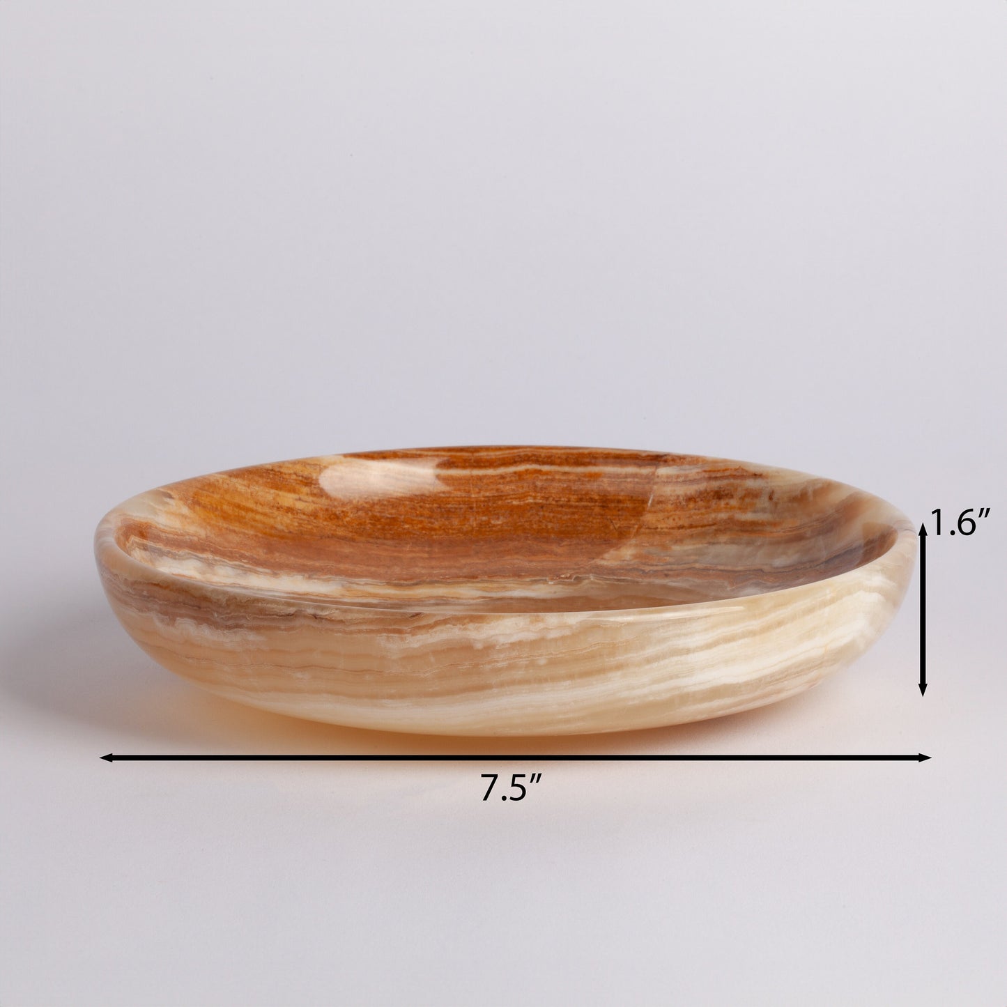 7.5" (19 cm) Yellow Alabaster Bowl / Alabaster Plate / Hand Carved Onyx / Onyx Decoration / Alabaster Decoration / Natural Home Decoration