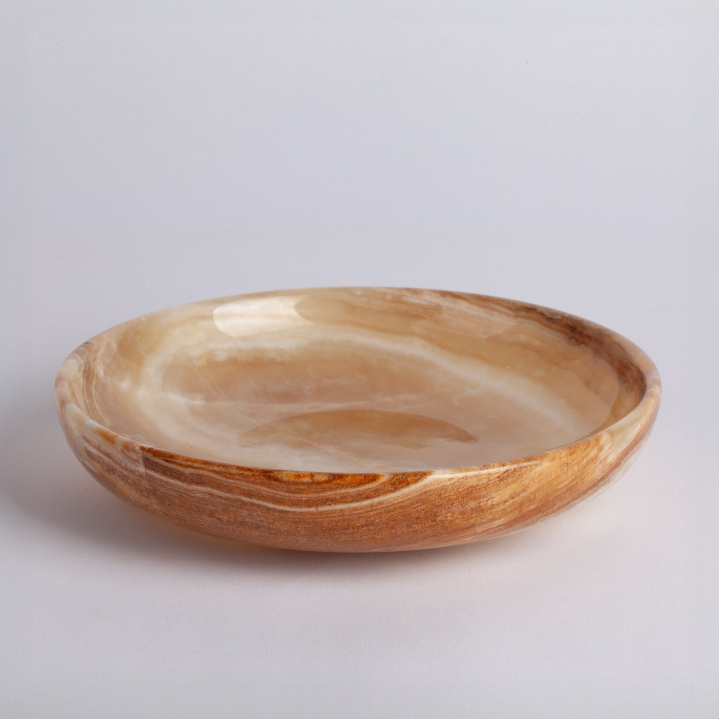 7.5" (19 cm) Yellow Alabaster Bowl / Alabaster Plate / Hand Carved Onyx / Onyx Decoration / Alabaster Decoration / Natural Home Decoration