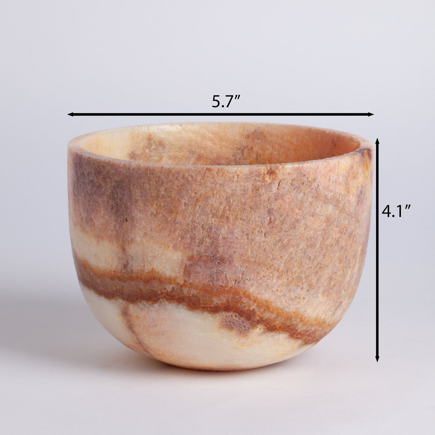 5.7" (14.5 cm) Alabaster Bowl / Onyx Bowl / Unique Natural Stone bowl / Home Decoration / Home Accessories / Decorative Stone / Home Gift