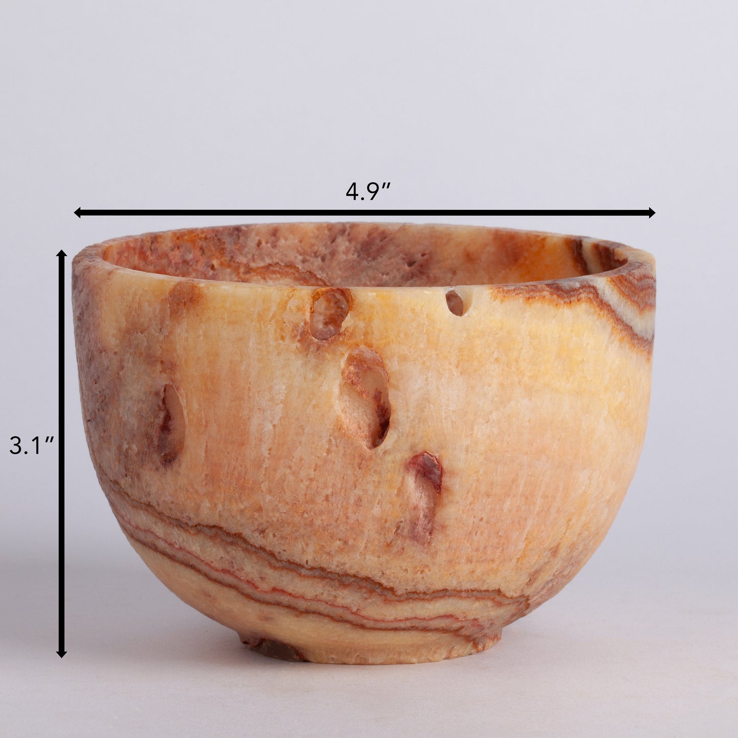 4.9" (12.5 cm) Alabaster Bowl / Onyx Bowl / Unique Natural Stone bowl / Home Decoration / Home Accessories / Decorative Stone / Home Gift