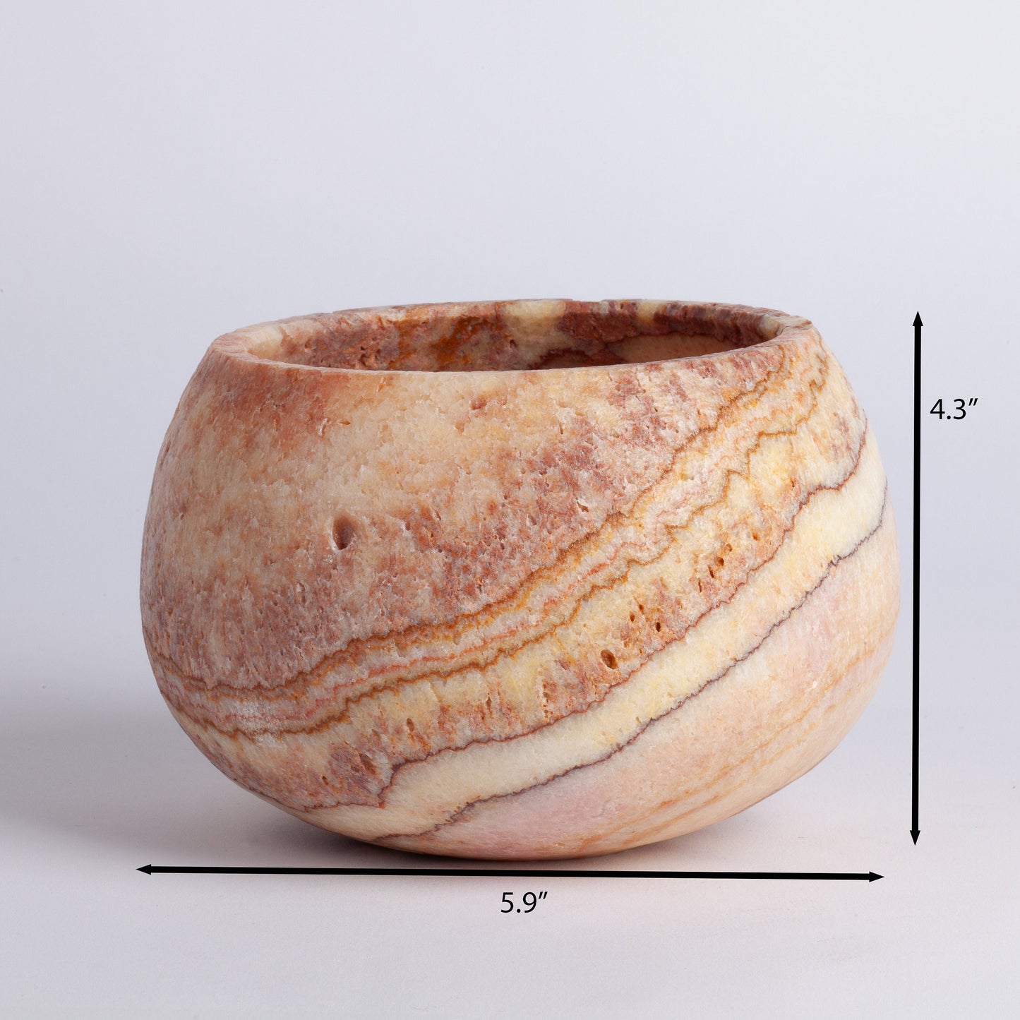 5.9" (15 cm) Alabaster Bowl / Onyx Bowl / Unique Natural Stone bowl / Unique Candleholder / Alabaster Candleholder / Home Accessories