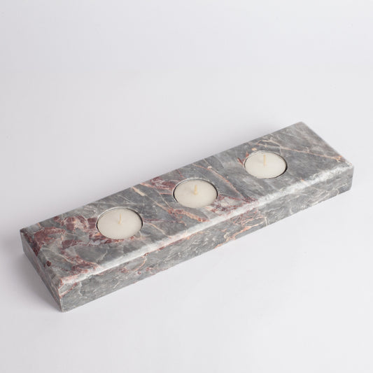 11.8" (30 cm) Gray Marble Candleholder / Marble Tealight Candleholder / Marble Candleholder