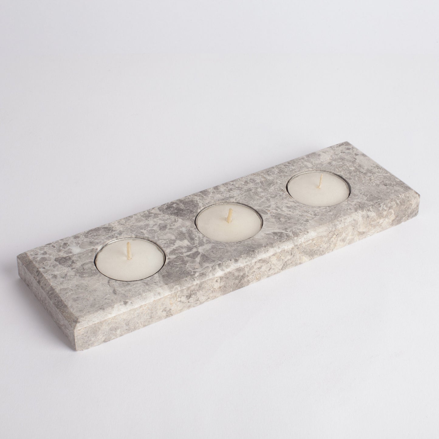 9" (23 cm) Gray Marble Candleholder / Marble Tealight Candleholder / Marble Candleholder