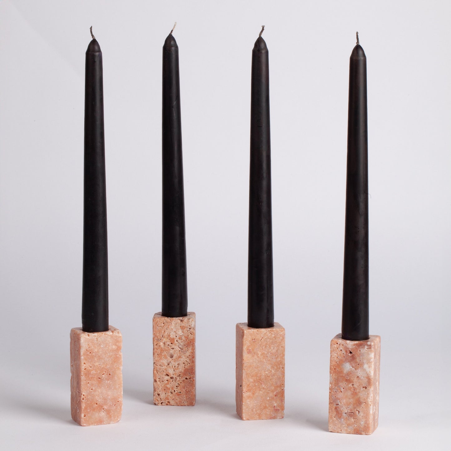 Pink Travertine Candlestick Holder Set of Four / Candlestick Holder / 3" (7.5 CM)