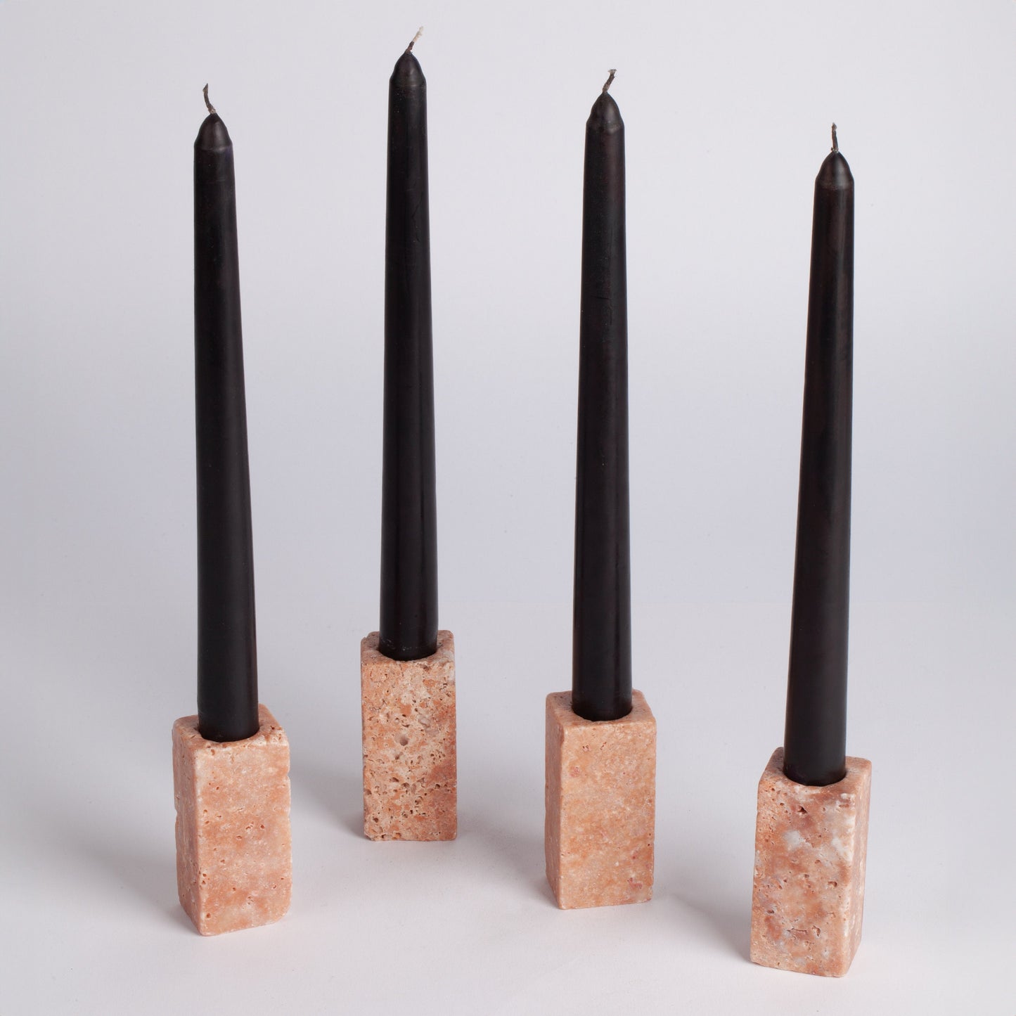 Pink Travertine Candlestick Holder Set of Four / Candlestick Holder / 3" (7.5 CM)