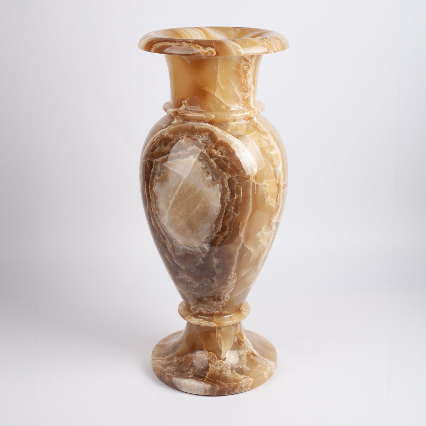 Yellow Alabaster Big Vase / Centerpiece / Big Onyx Vase / Hand Carved Onyx / Onyx Decoration / Alabaster Decoration /Natural Home Decoration