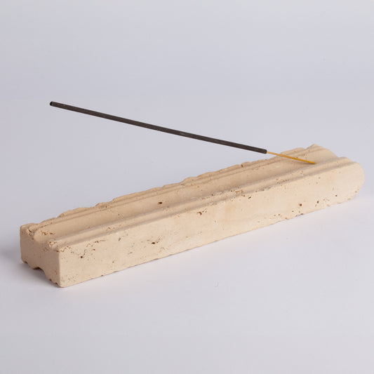 Beige Travertine Incense Holder / Stone Incense Holder / Marble Incense Holder / Meditation / Home Decoration / Home Meditation / Home Gift