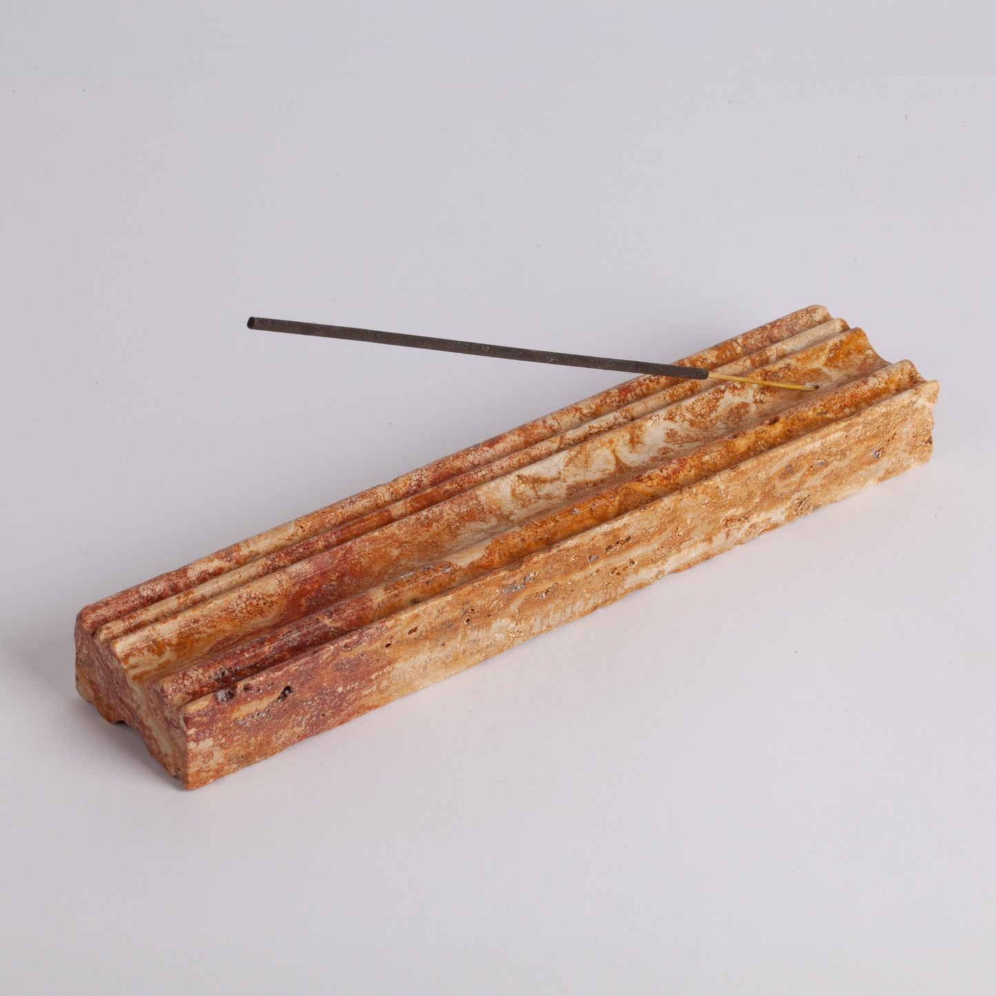 Orange Travertine Incense Holder / Stone Incense Holder / Marble Incense Holder / Meditation / Home Decoration / Home Meditation / Home Gift