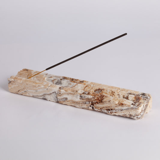 Leonardo Travertine Incense Holder, Stone Incense Holder, Marble Incense Holder, Unique Incense Holder, Home Meditation, Incense Burner