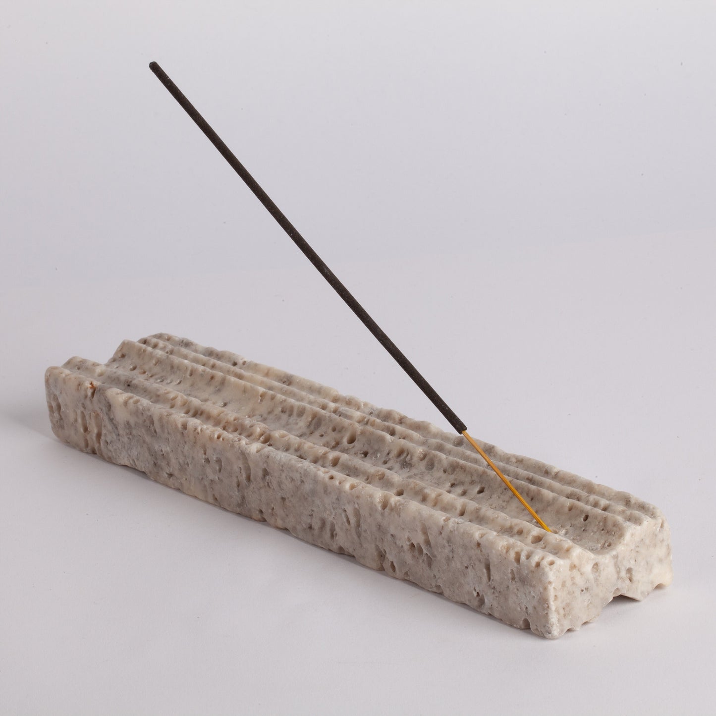 Gray Travertine Incense Holder / Stone Incense Holder / Marble Incense Holder / Meditation / Home Decoration / Home Meditation / Home Gift