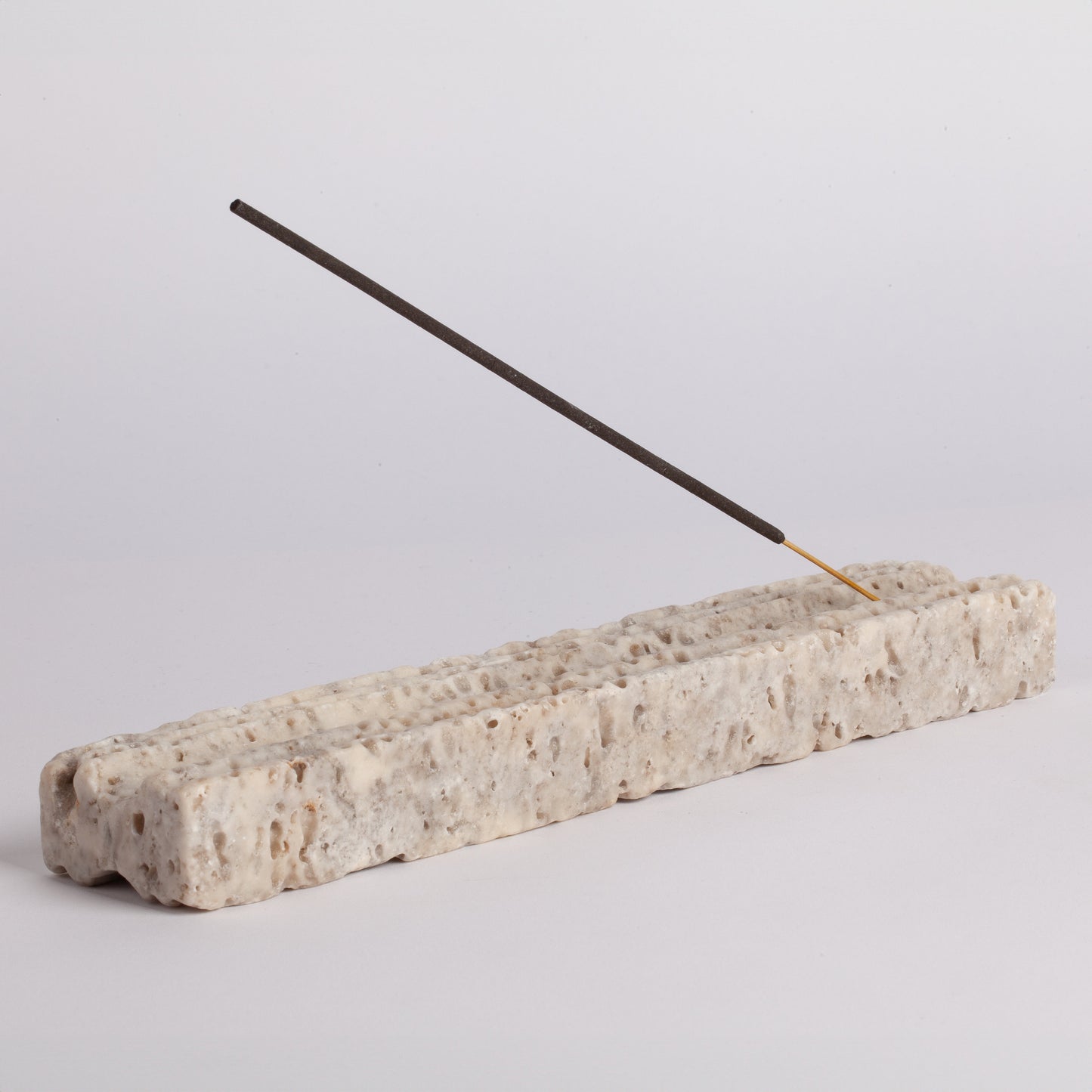 Gray Travertine Incense Holder / Stone Incense Holder / Marble Incense Holder / Meditation / Home Decoration / Home Meditation / Home Gift