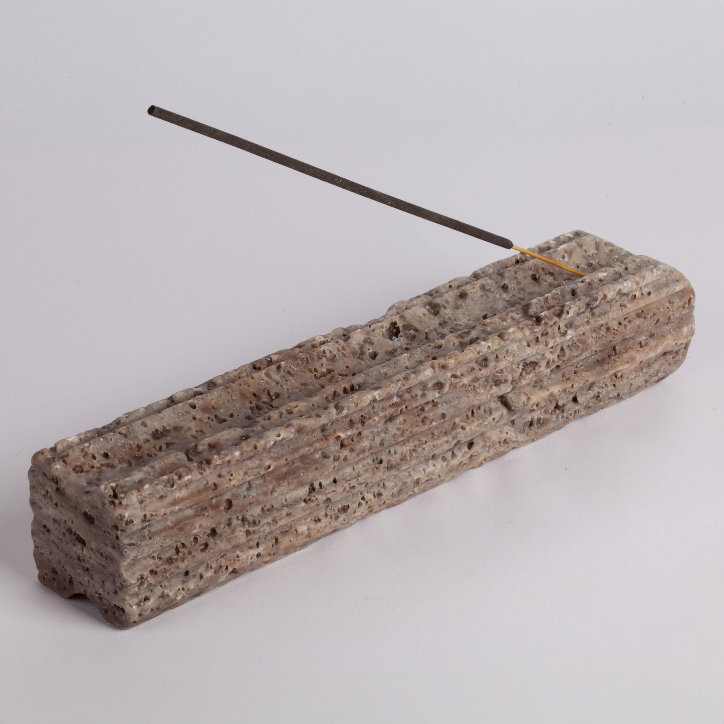 Gray Travertine Incense Holder / Stone Incense Holder / Marble Incense Holder / Meditation / Home Decoration / Home Meditation / Home Gift