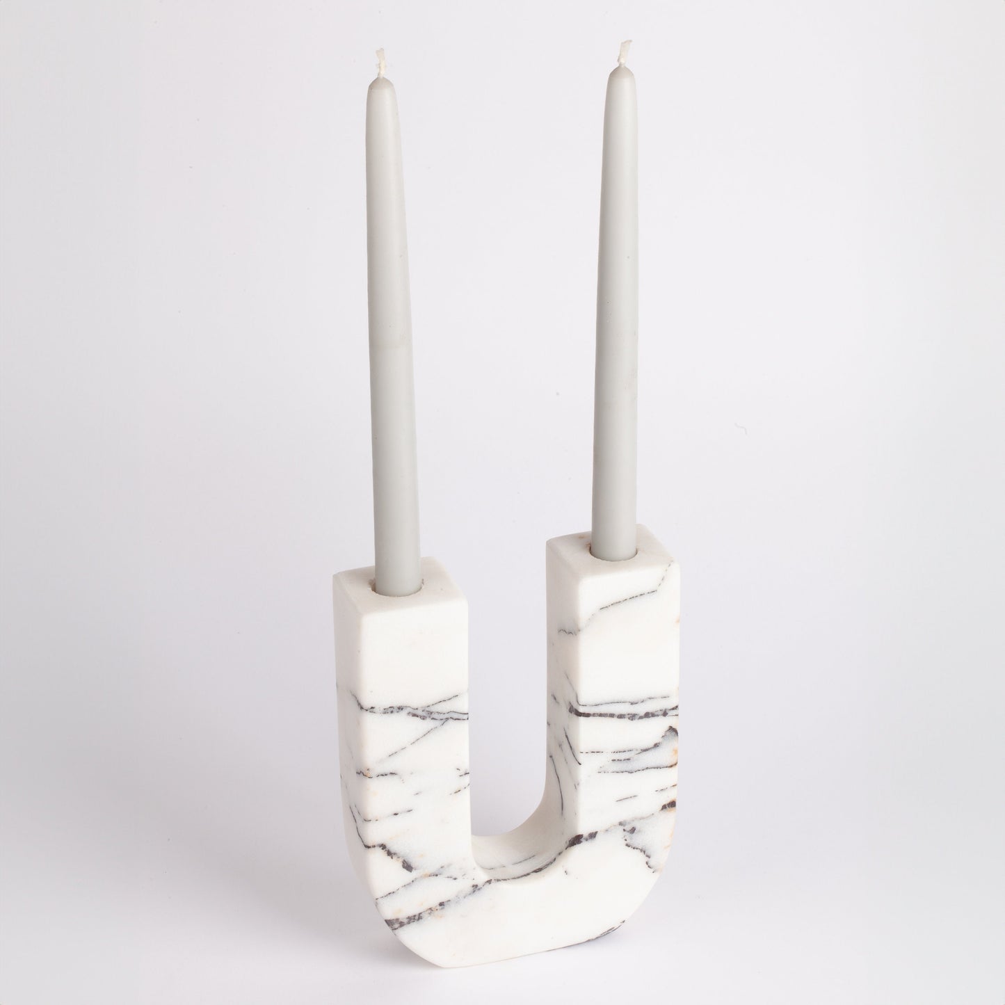 Lilac Marble Candlestick Holder Unico / Polished