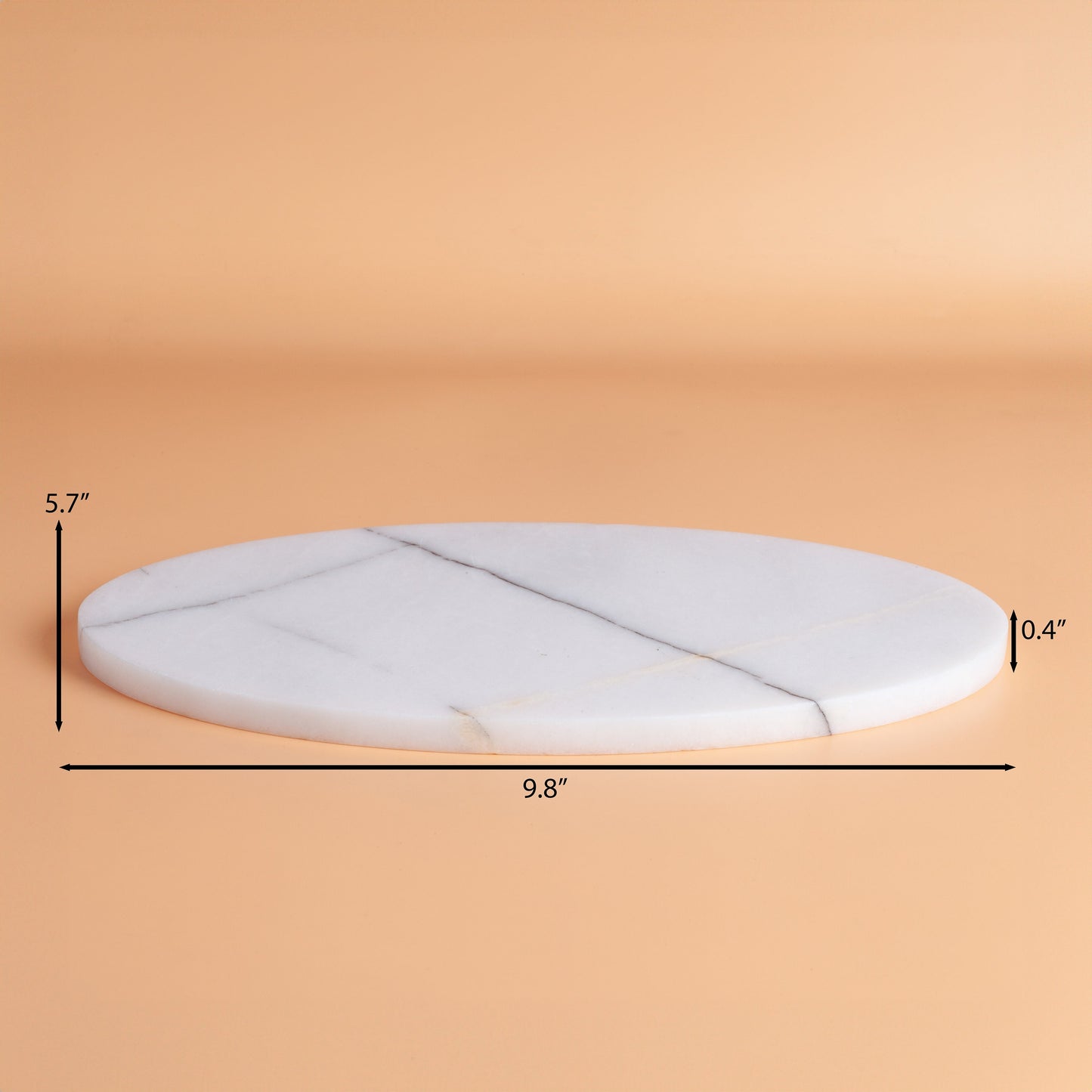 9.8" x 5.7" (25 x 14.5 cm), Marble Elipse Tray, Stone Tray, Marble Plate, Marble Catchall, Stone Cathchall, Marble Tray, Natural Stone Tray