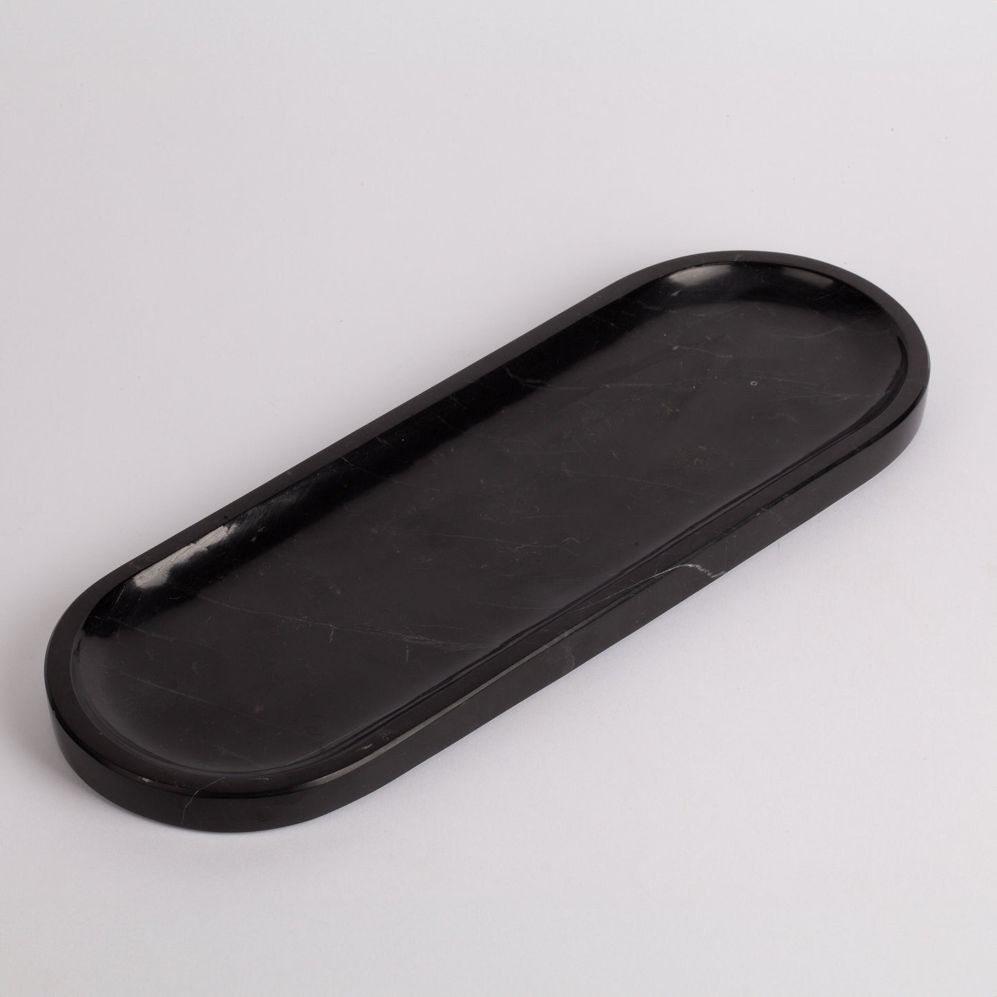 Black Marble Oval Tray / Marble Tray / Stone Tray / 9.8" x 3.9" (25 x 14.5 cm)