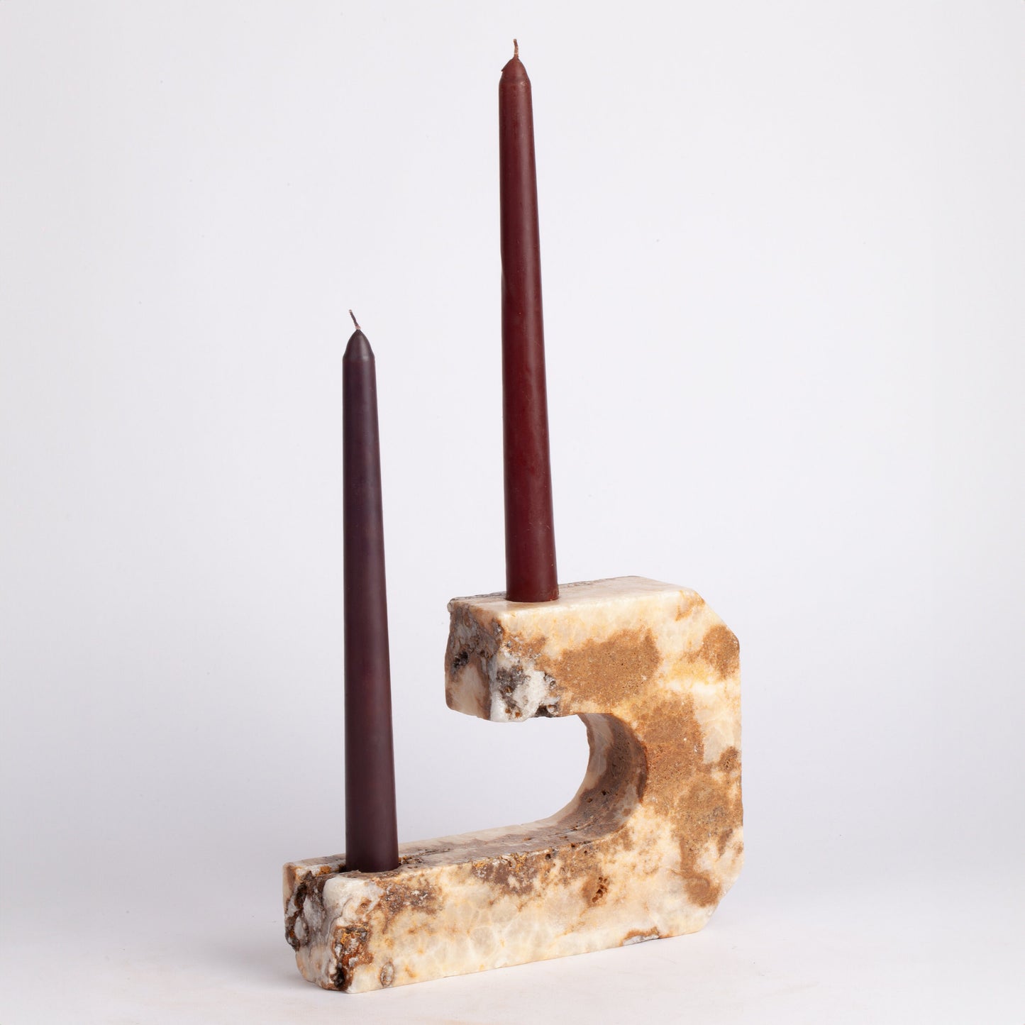 Travertine Candlestick Holder Soria Set Scabas / Unique Candlestick holder / 5 pcs