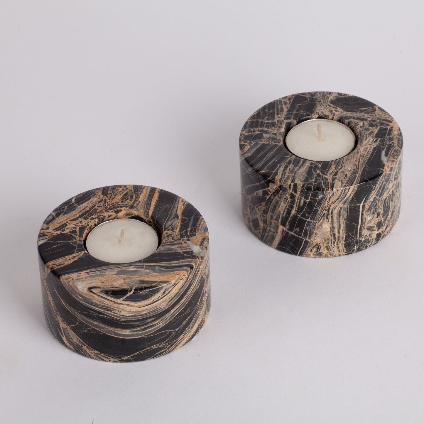 Nero Picasso Marble Candlestick & Candle Holder, Unique Candlestick Holder, Natural Candle Holder, Marble Candle Holder, Stone Candle Holder