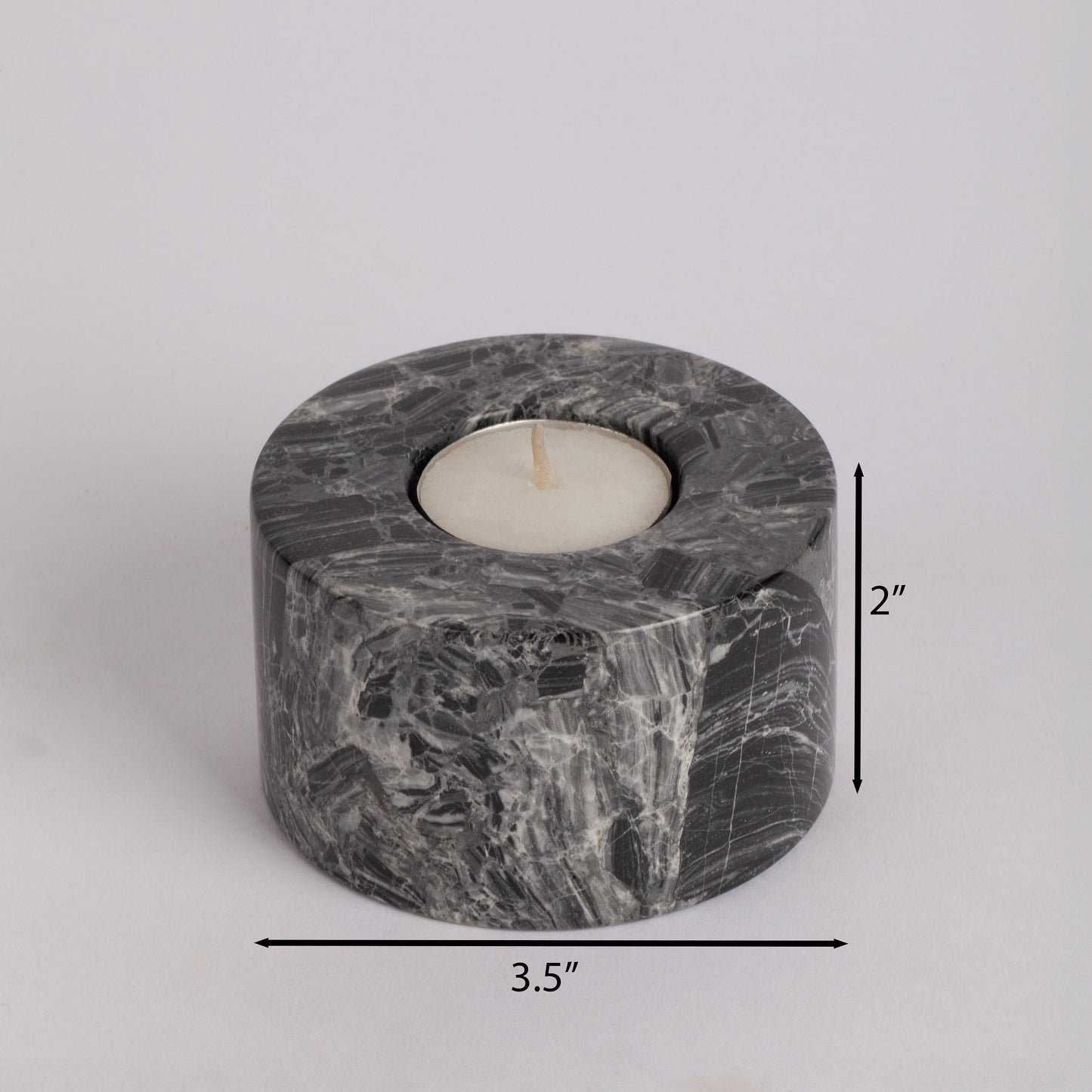 Nero Picasso Classic Marble Candlestick Candle Holder, Unique Candlestick Holder, Black & White Candle Holder, Nero Marble, Black Candle