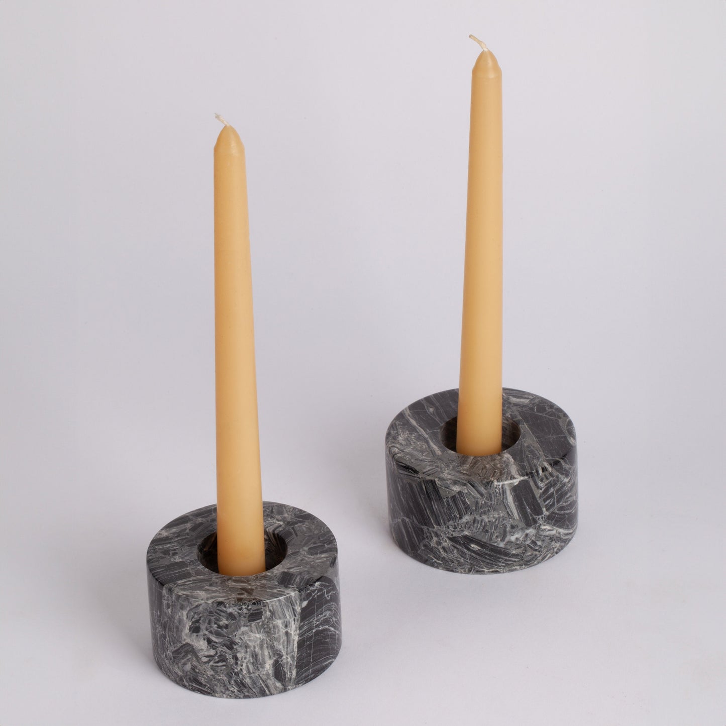 Nero Picasso Classic Marble Candlestick Candle Holder, Unique Candlestick Holder, Black & White Candle Holder, Nero Marble, Black Candle