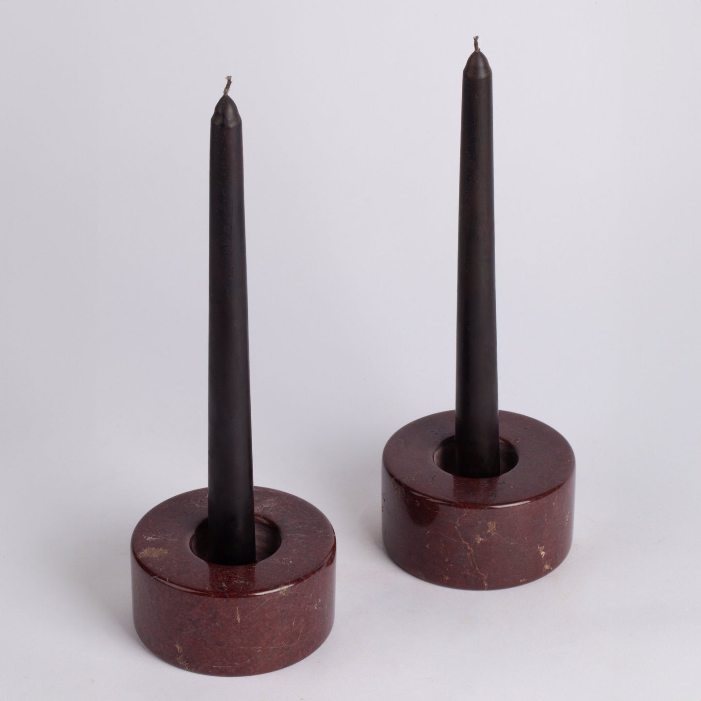 Rosso Marble Candlestick & Candle Holder, Unique Candlestick Holder, Marble Candle Holder, Home Gift, Cozy Candles, Burgundy Candle