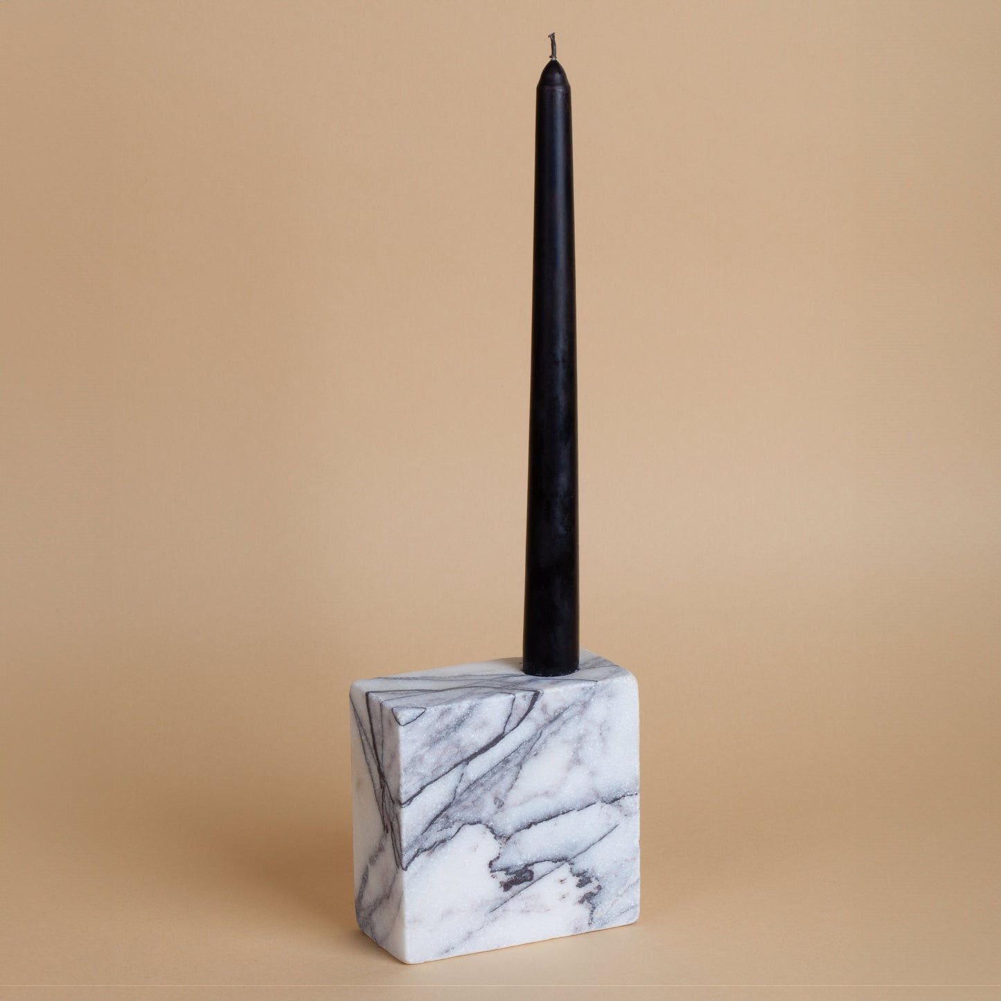 Marble Square Candlestick Holder / Natural Stone Candlestick Holder / Cylinder Candlestick Holder / Square Candleholder / Marble