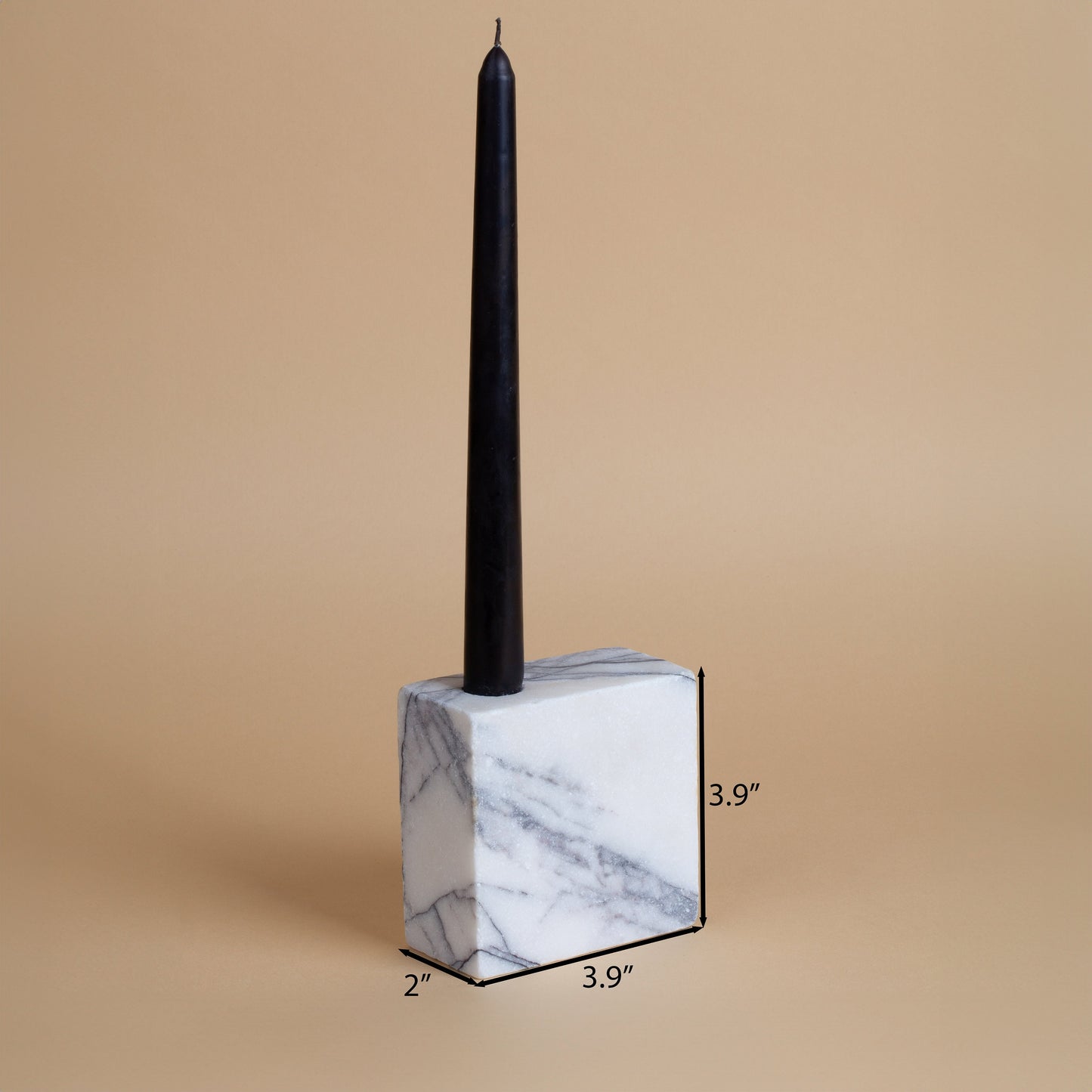 Marble Square Candlestick Holder / Natural Stone Candlestick Holder / Cylinder Candlestick Holder / Square Candleholder / Marble