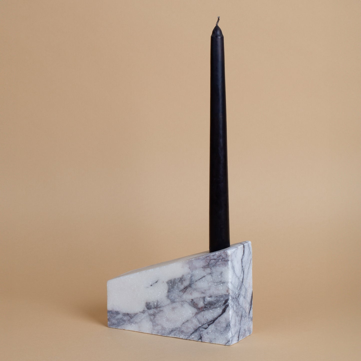 Marble Triangle Candlestick Holder / Natural Stone Candlestick Holder / Cylinder Candlestick Holder / Triangle Candleholder