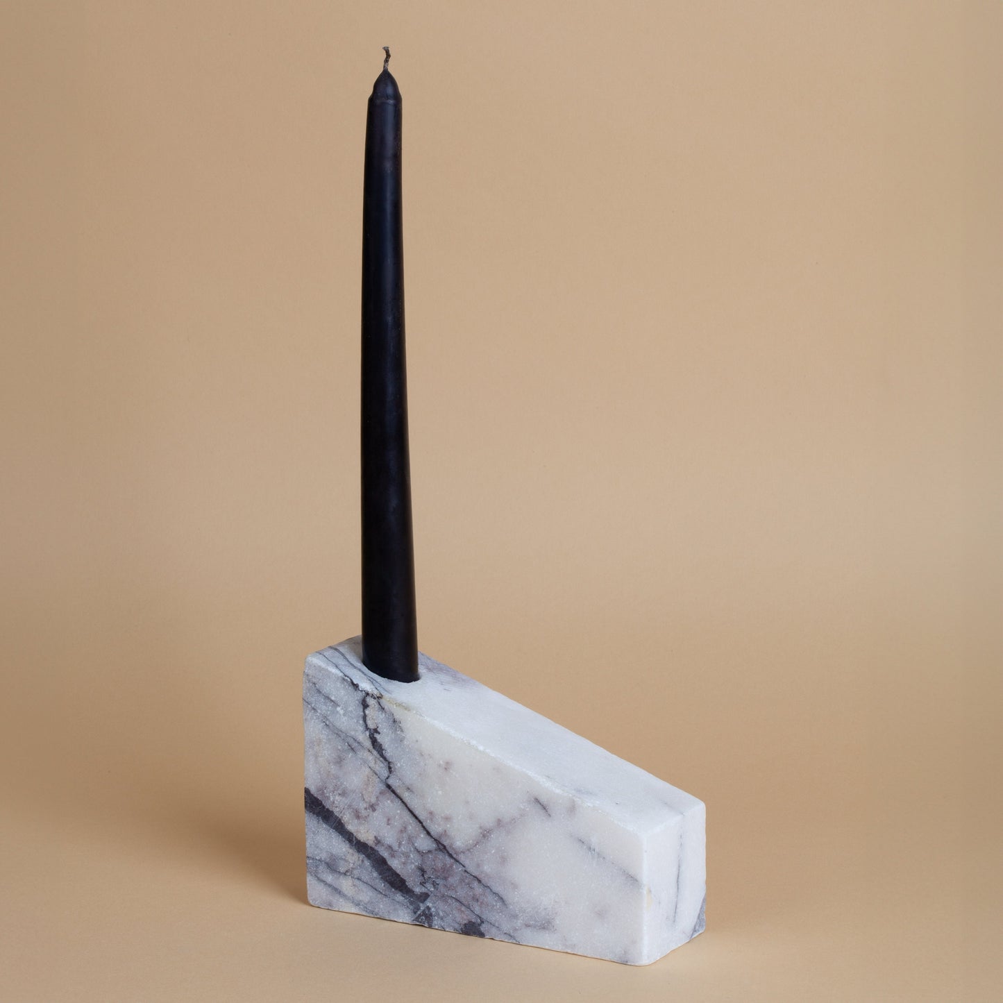 Marble Triangle Candlestick Holder / Natural Stone Candlestick Holder / Cylinder Candlestick Holder / Triangle Candleholder