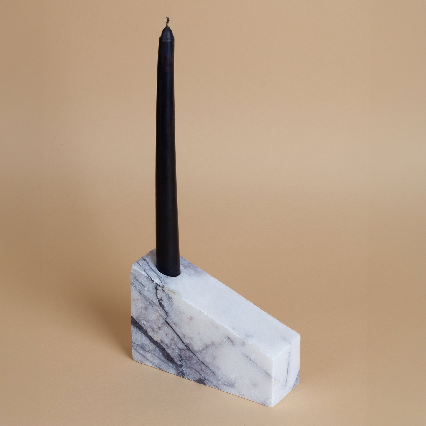 Marble Triangle Candlestick Holder / Natural Stone Candlestick Holder / Cylinder Candlestick Holder / Triangle Candleholder