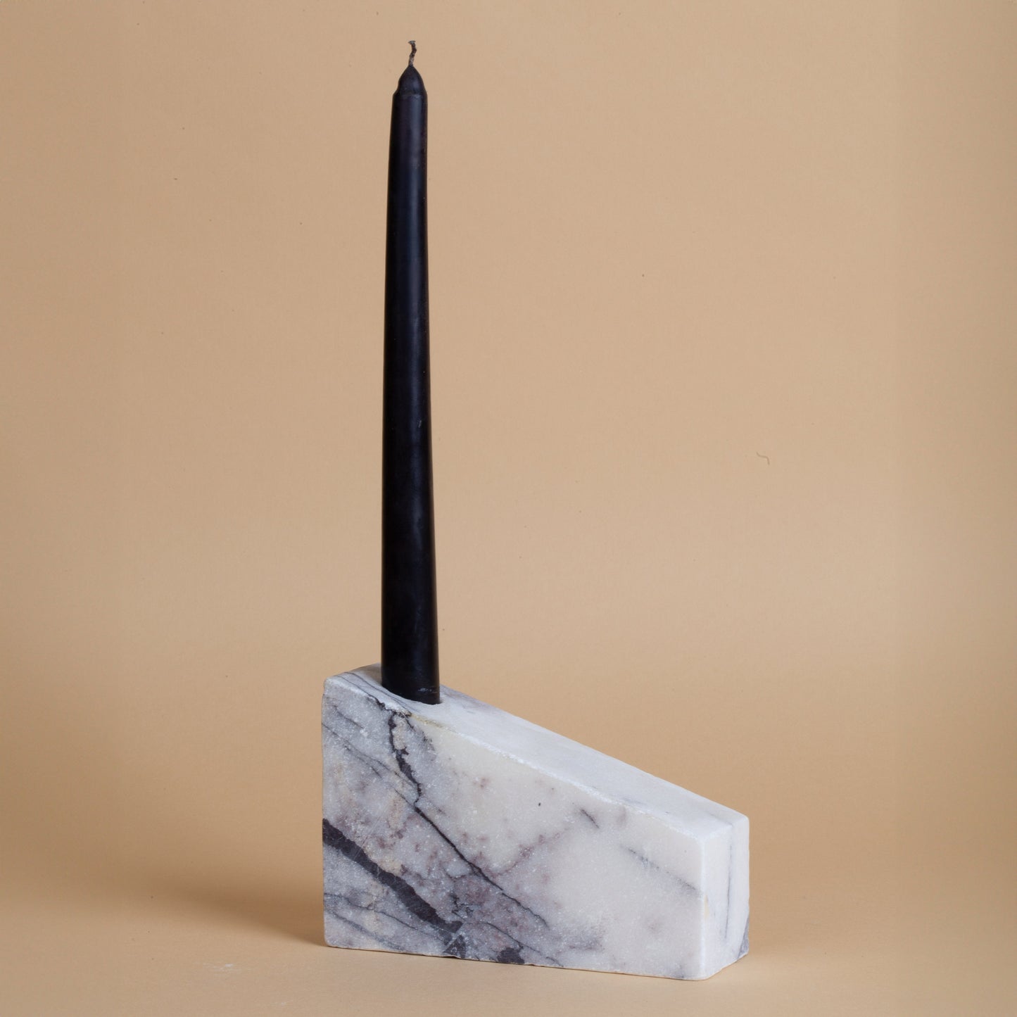 Marble Triangle Candlestick Holder / Natural Stone Candlestick Holder / Cylinder Candlestick Holder / Triangle Candleholder