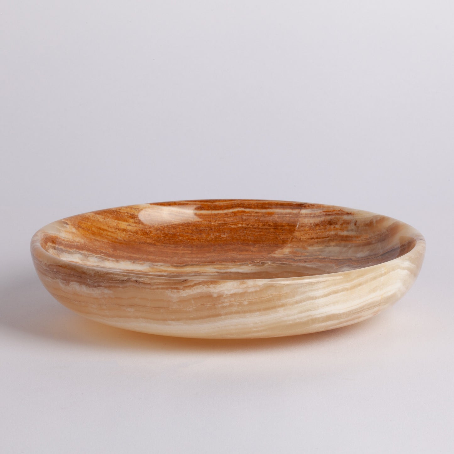 7.5" (19 cm) Yellow Alabaster Bowl / Alabaster Plate / Hand Carved Onyx / Onyx Decoration / Alabaster Decoration / Natural Home Decoration