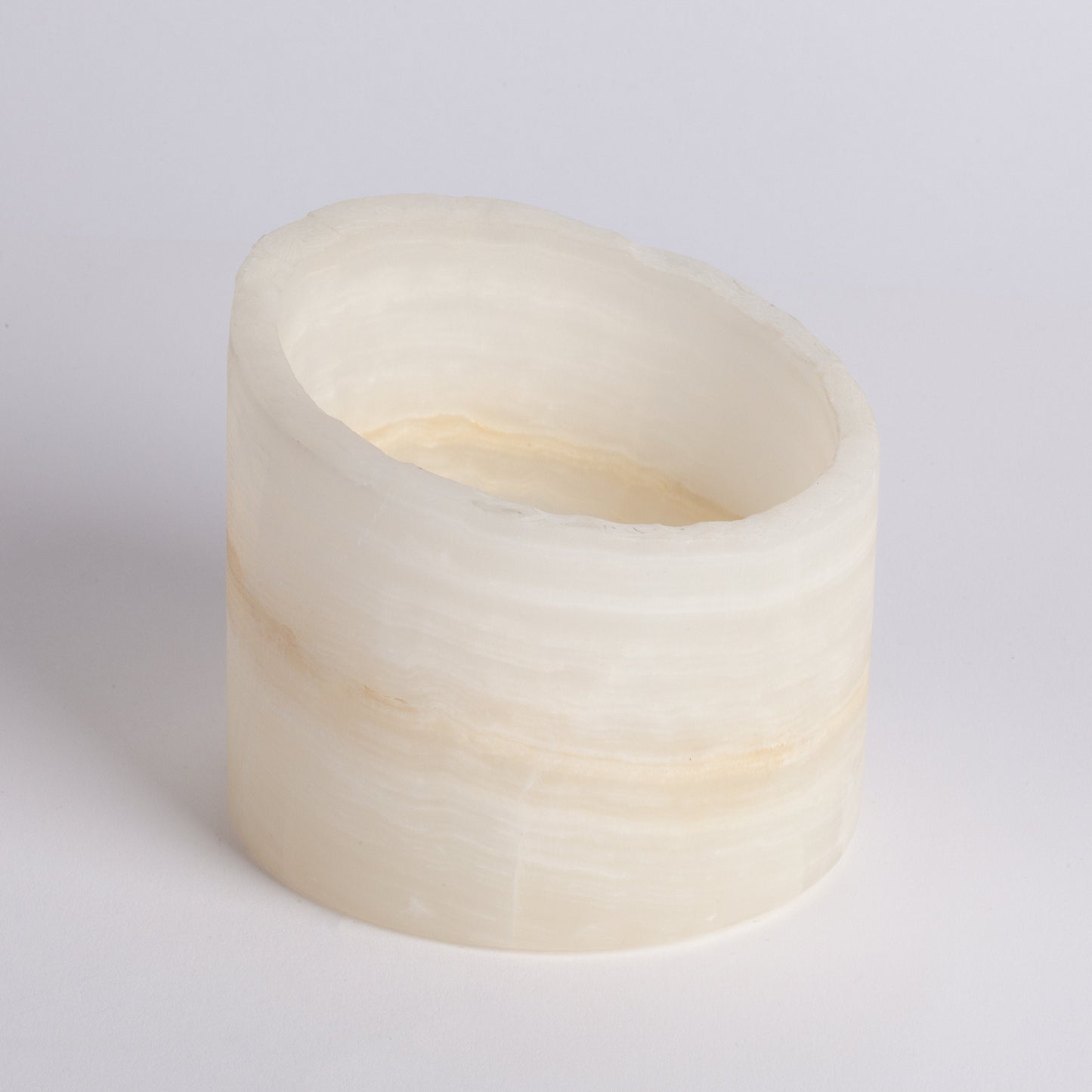 3.9" (10 cm) Alabaster Bowl / Onyx Bowl / Unique Natural Stone bowl / Cylinder Bowl / Home Decoration / Home Accessories / Decorative Stone