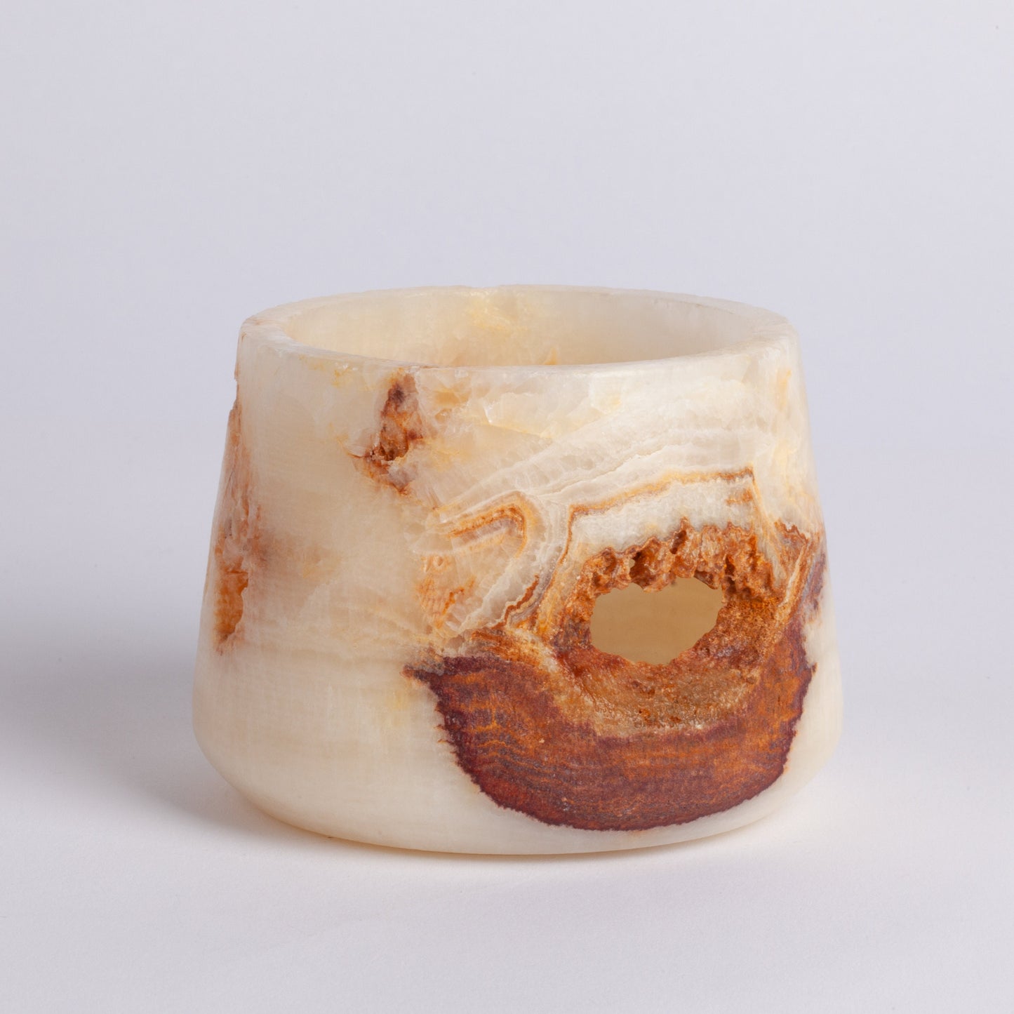 3.9" (10 cm) Alabaster Bowl / Onyx Bowl / Unique Natural Stone bowl / Alabaster candleholder / Onyx candleholder