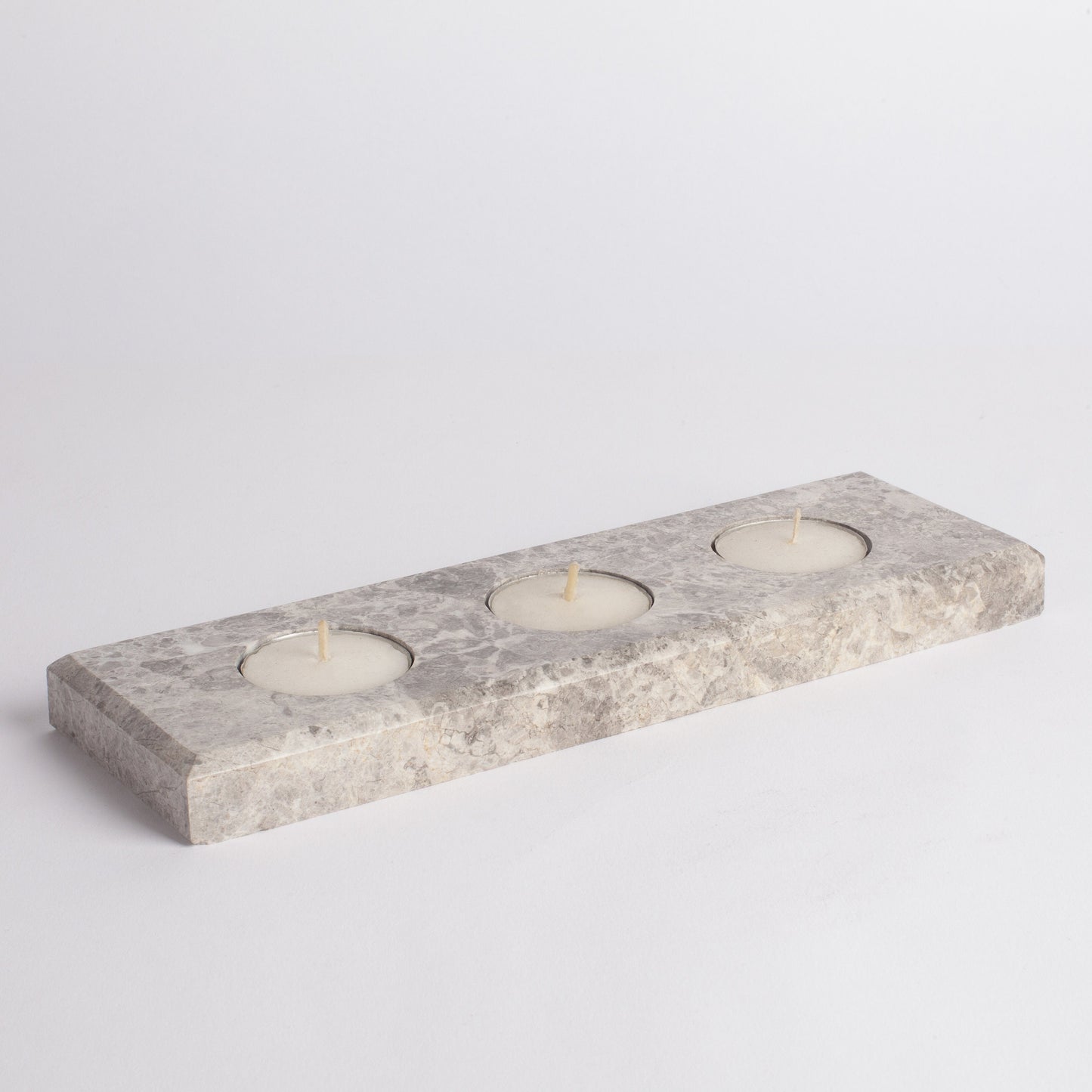 9" (23 cm) Gray Marble Candleholder / Marble Tealight Candleholder / Marble Candleholder