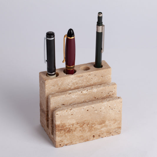 Travertine Pencil Holder / Paper Holder /  Office Accessories / Desk Accessories  / Home Decoration / Marble Decoration / Home Accessories