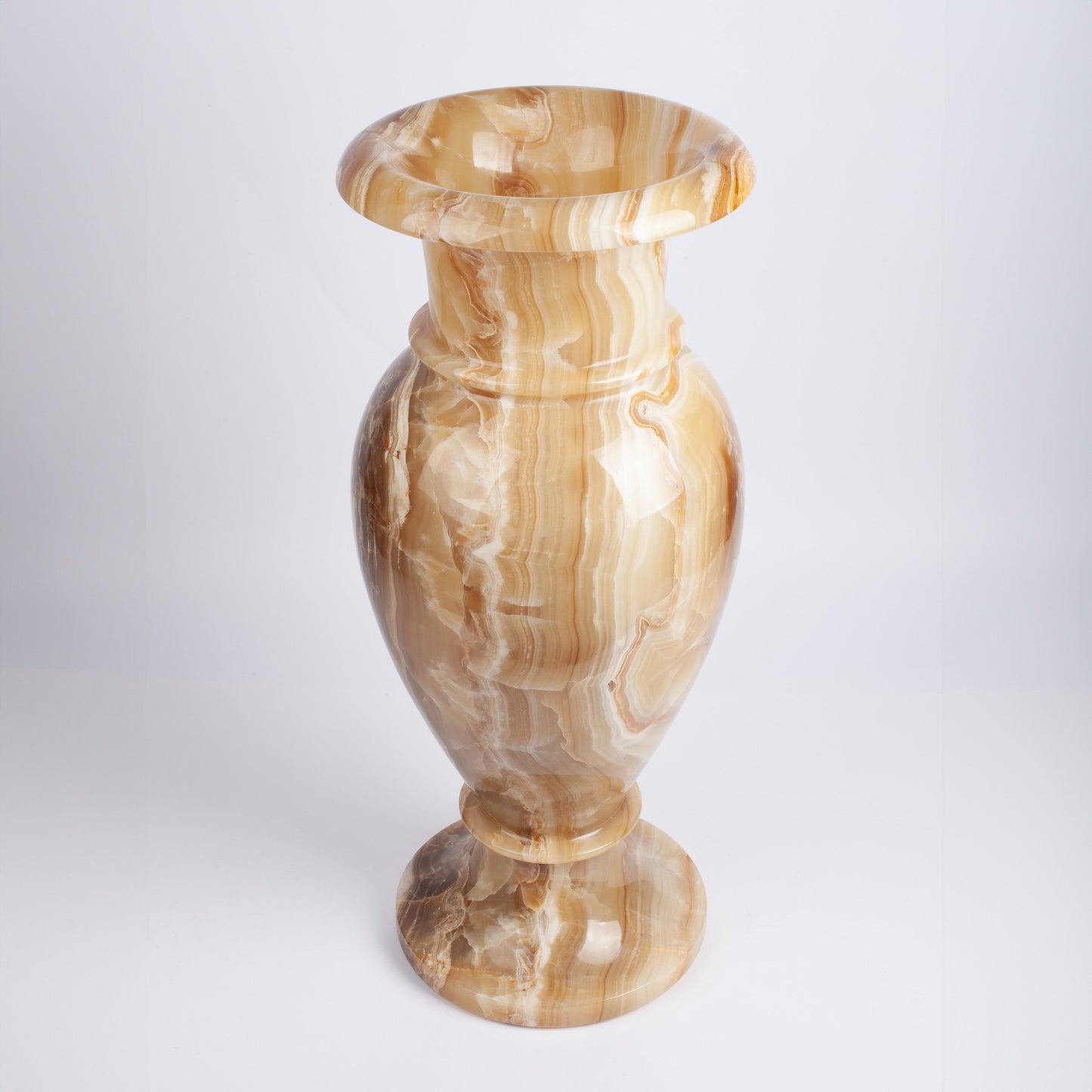 Yellow Alabaster Big Vase / Centerpiece / Big Onyx Vase / Hand Carved Onyx / Onyx Decoration / Alabaster Decoration /Natural Home Decoration