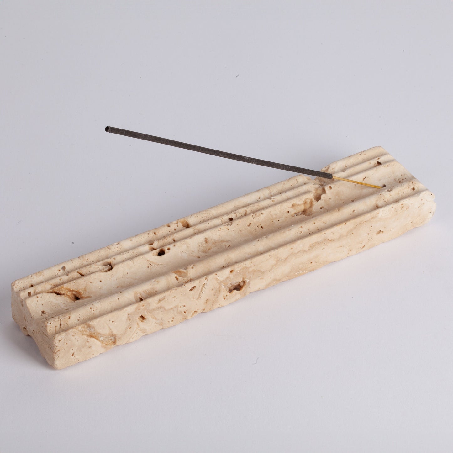 Beige Travertine Incense Holder / Stone Incense Holder / Marble Incense Holder / Meditation / Home Decoration / Home Meditation / Home Gift