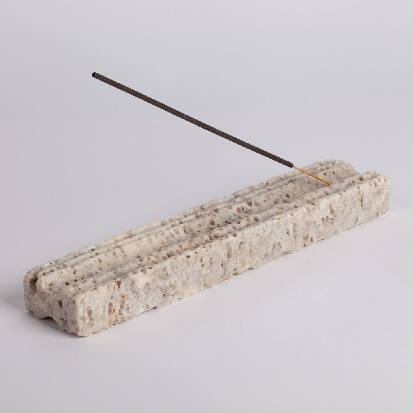 Gray Travertine Incense Holder / Stone Incense Holder / Marble Incense Holder / Meditation / Home Decoration / Home Meditation / Home Gift