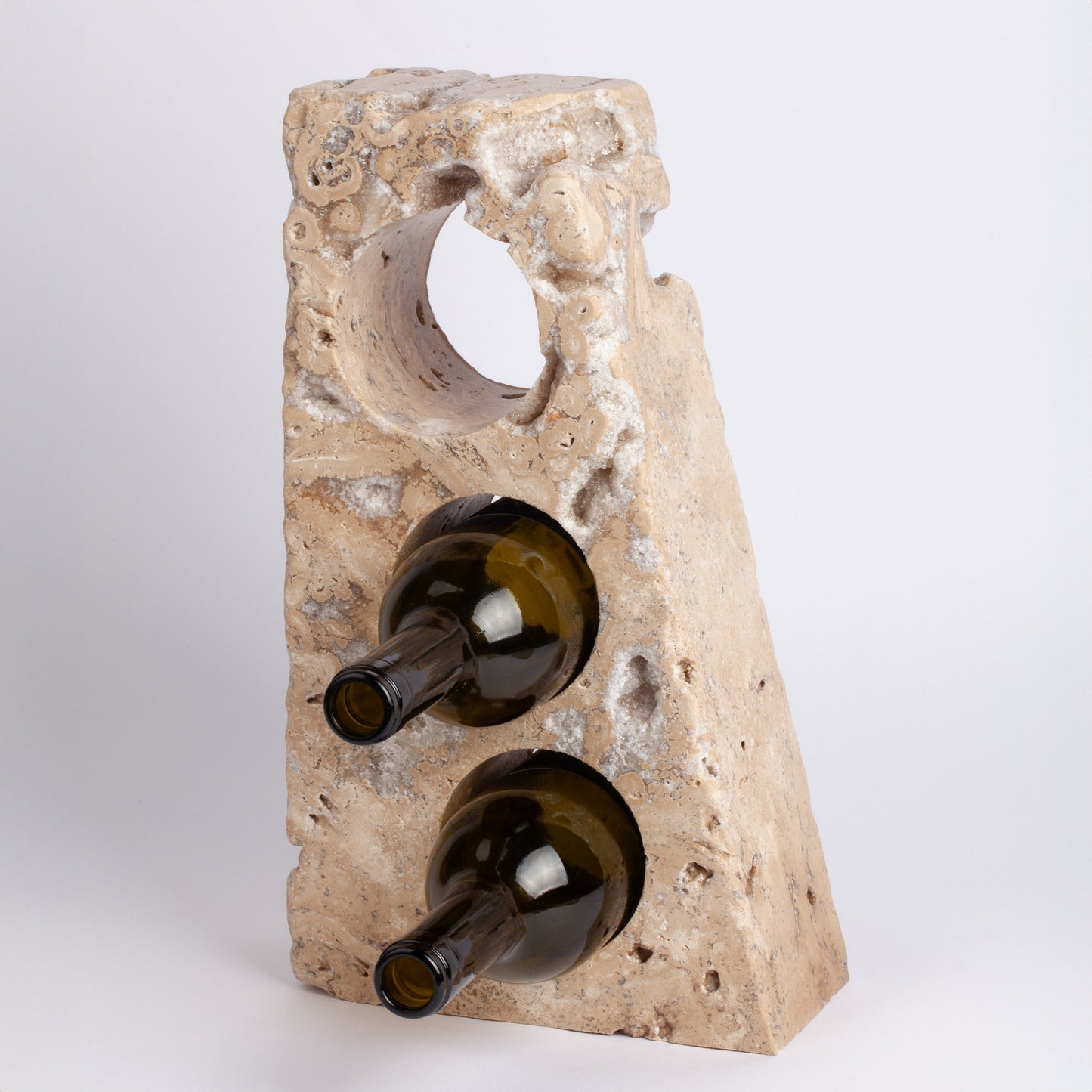 Unique Travertine Wine Bottle Holder / Stone Wine Bottle Holder / Stone Wine Holder / Marble Wine Bottle Holder / Wine Holder / Wine Rack