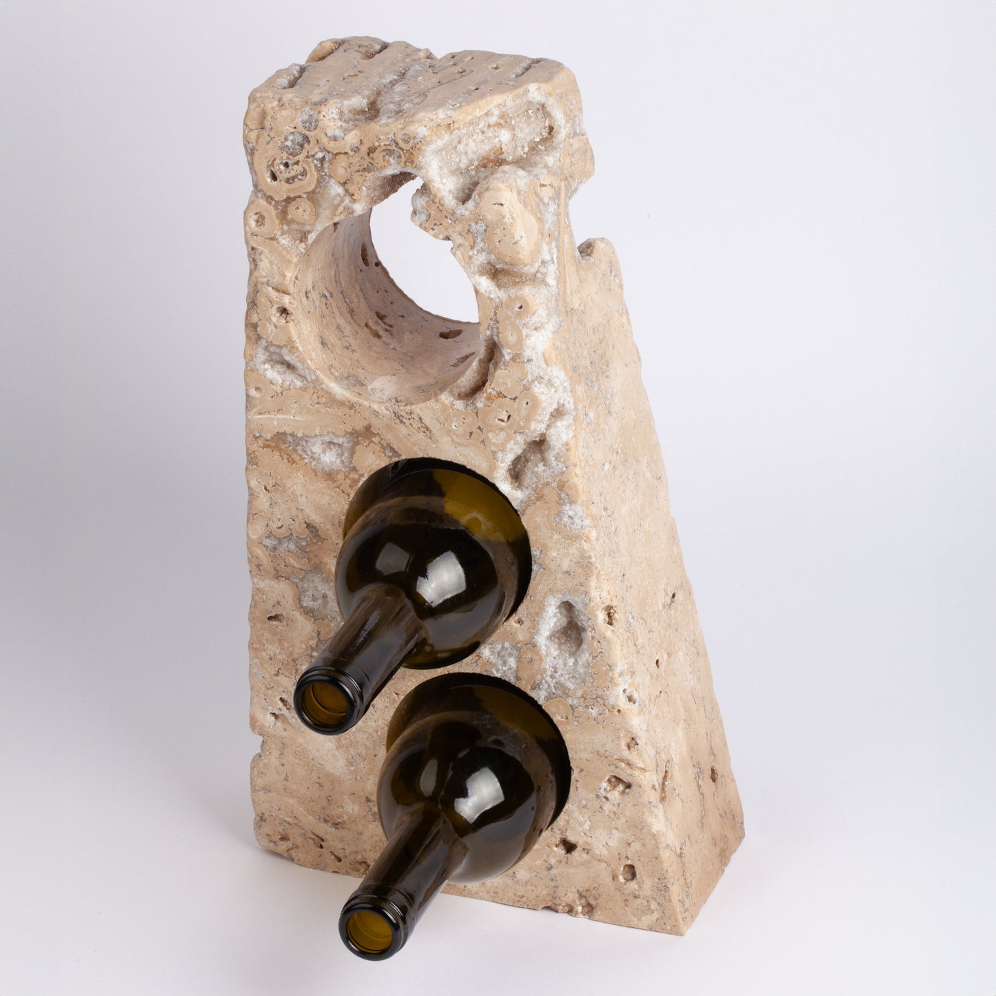 Unique Travertine Wine Bottle Holder / Stone Wine Bottle Holder / Stone Wine Holder / Marble Wine Bottle Holder / Wine Holder / Wine Rack