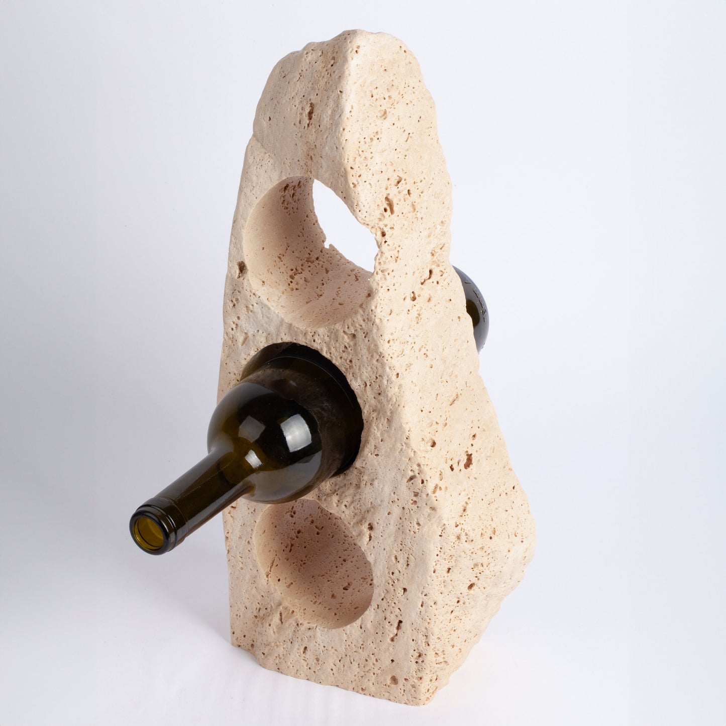 Unique Travertine Wine Bottle Holder / Stone Wine Bottle Holder / Stone Wine Holder / Marble Wine Bottle Holder / Wine Holder / Wine Rack