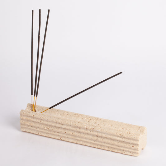 Beige Travertine Incense Holder / Stone Incense Holder / Marble Incense Holder / Meditation / Home Decoration / Home Meditation