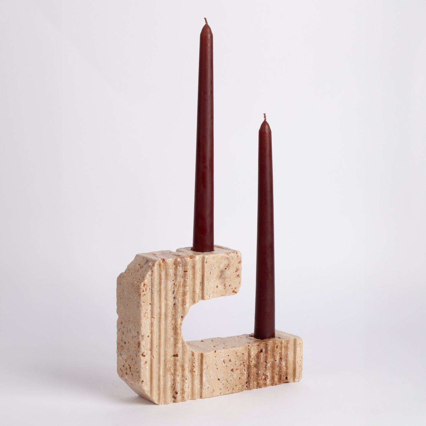 Roman Style Travertine Candlestick Holder Soria