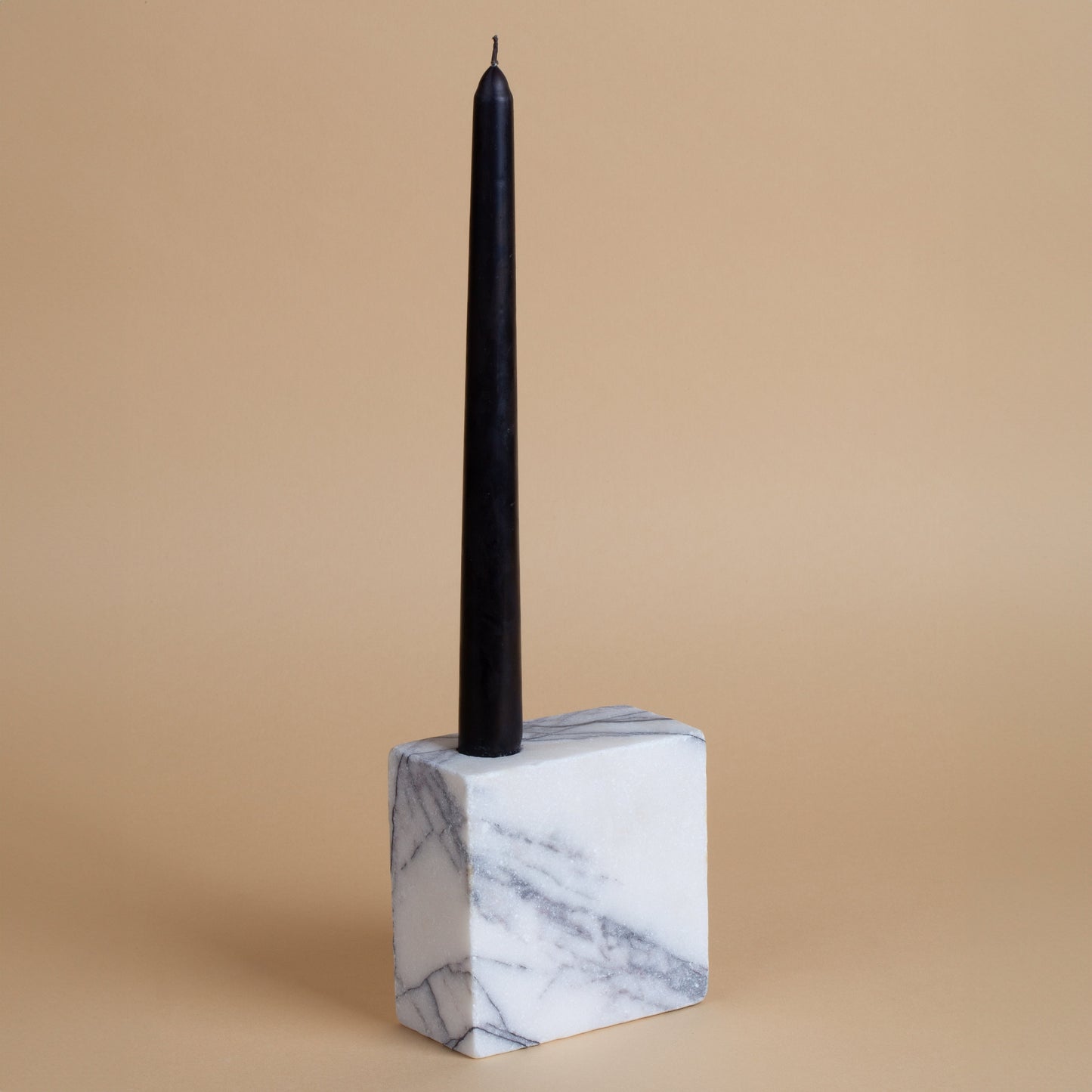 Marble Square Candlestick Holder / Natural Stone Candlestick Holder / Cylinder Candlestick Holder / Square Candleholder / Marble