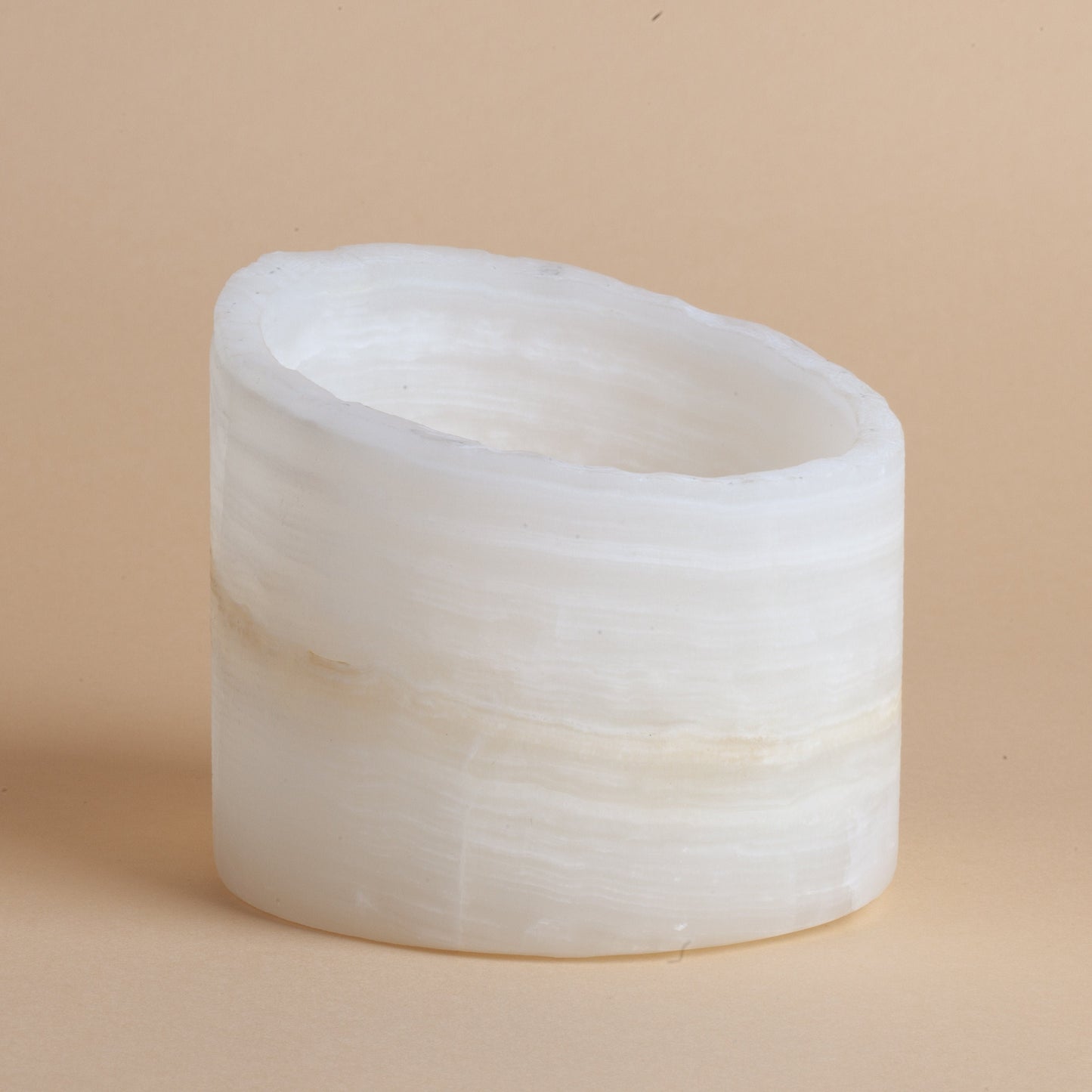 3.9" (10 cm) Alabaster Bowl / Onyx Bowl / Unique Natural Stone bowl / Cylinder Bowl / Home Decoration / Home Accessories / Decorative Stone