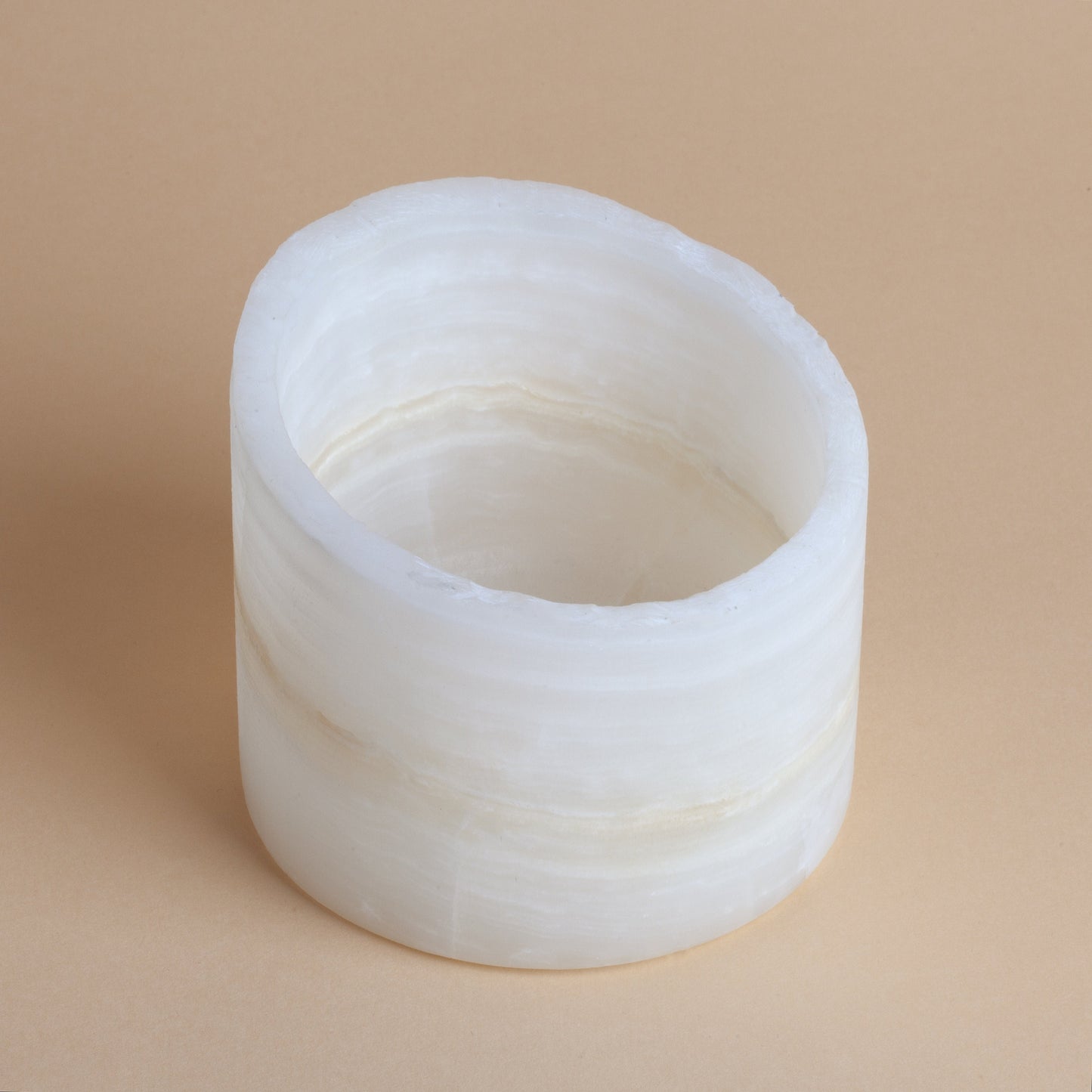 3.9" (10 cm) Alabaster Bowl / Onyx Bowl / Unique Natural Stone bowl / Cylinder Bowl / Home Decoration / Home Accessories / Decorative Stone