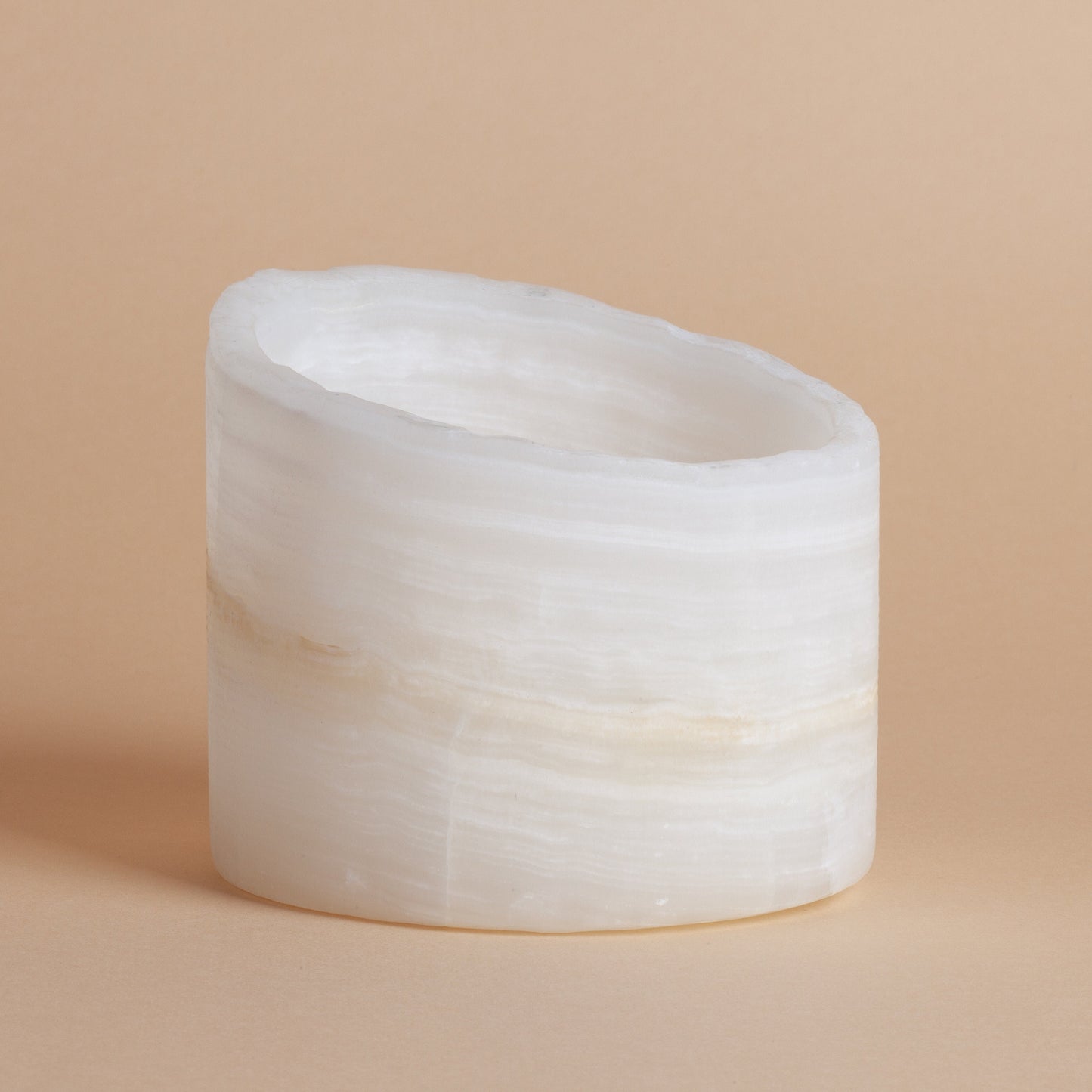 3.9" (10 cm) Alabaster Bowl / Onyx Bowl / Unique Natural Stone bowl / Cylinder Bowl / Home Decoration / Home Accessories / Decorative Stone