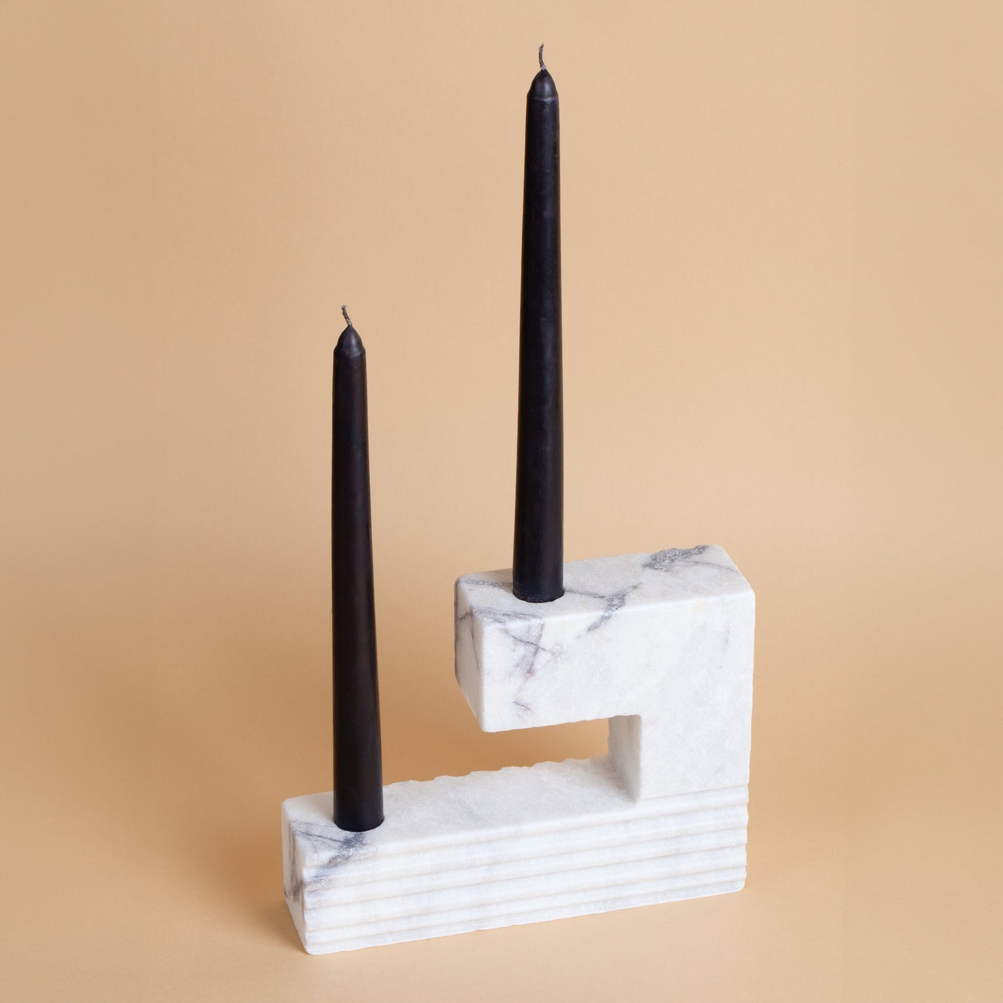 Lilac Marble Candlestick Holder Sierra / With Lines / Marble Candle Holder