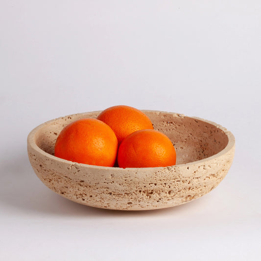 9" (23 cm) Travertine Bowl / Natural Stone Bowl / Kitchen Accessories / Home Gift / Home Decoration / Handmade Bowl / Gift For Her